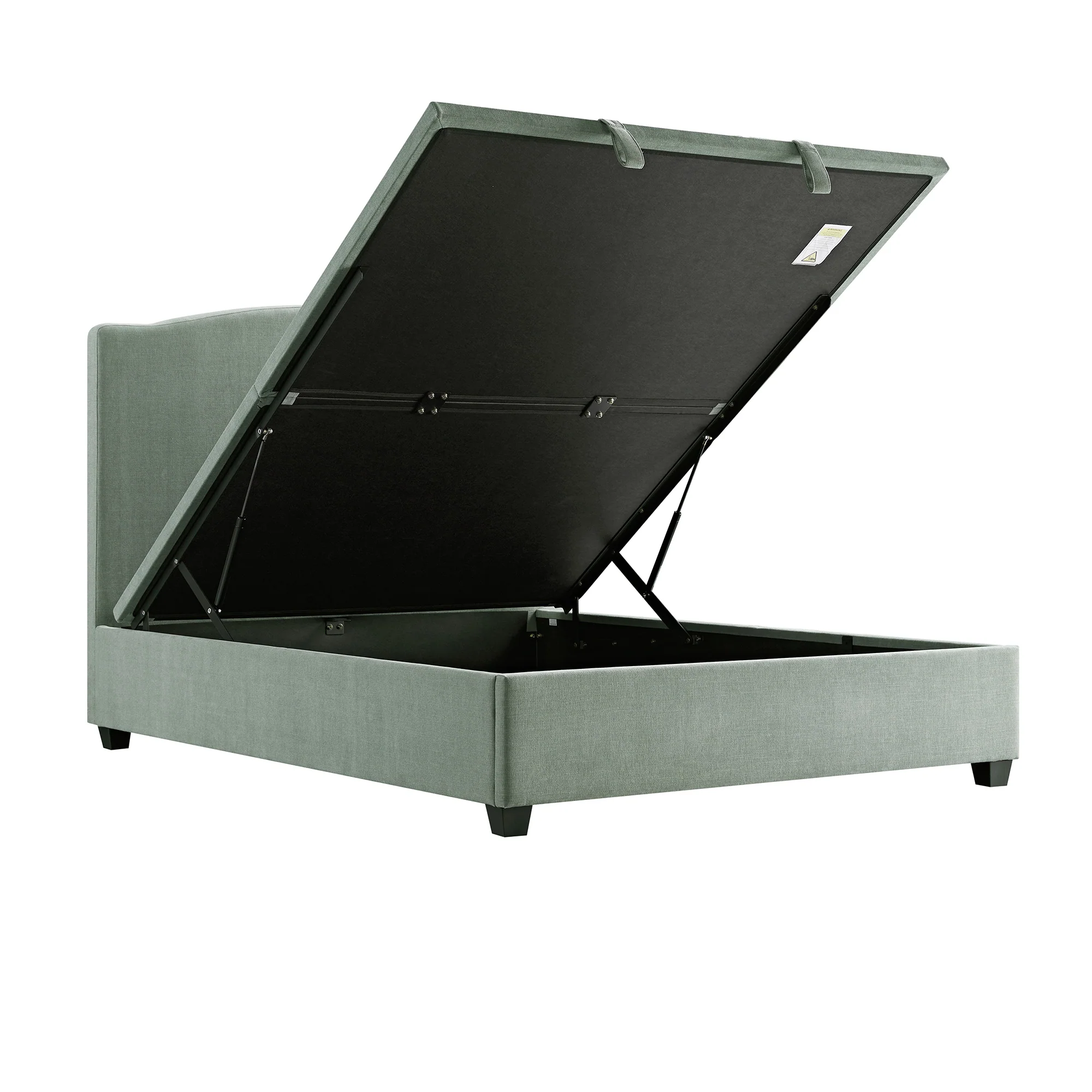 Chilworth Upholstered Ottoman Storage Bed, Water Green Chenille - Image 12