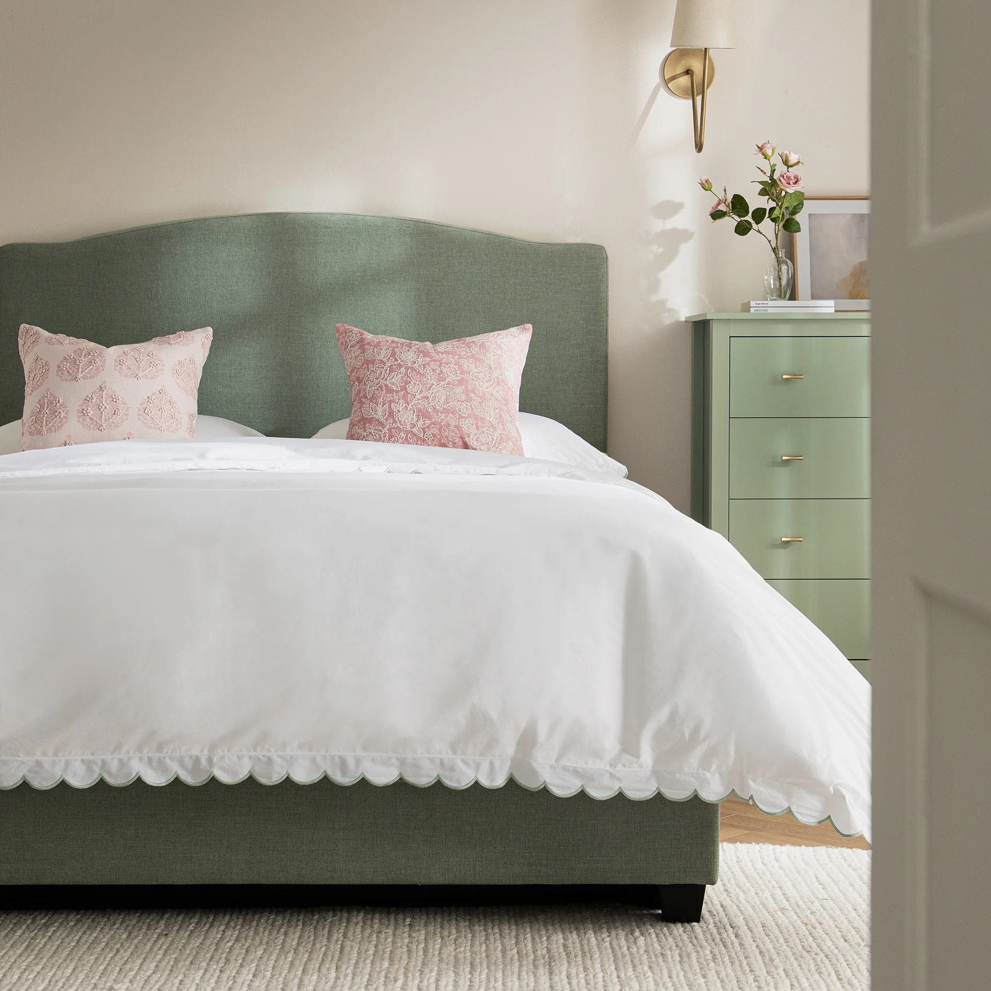 Chilworth Upholstered Ottoman Storage Bed, Water Green Chenille - Image 5