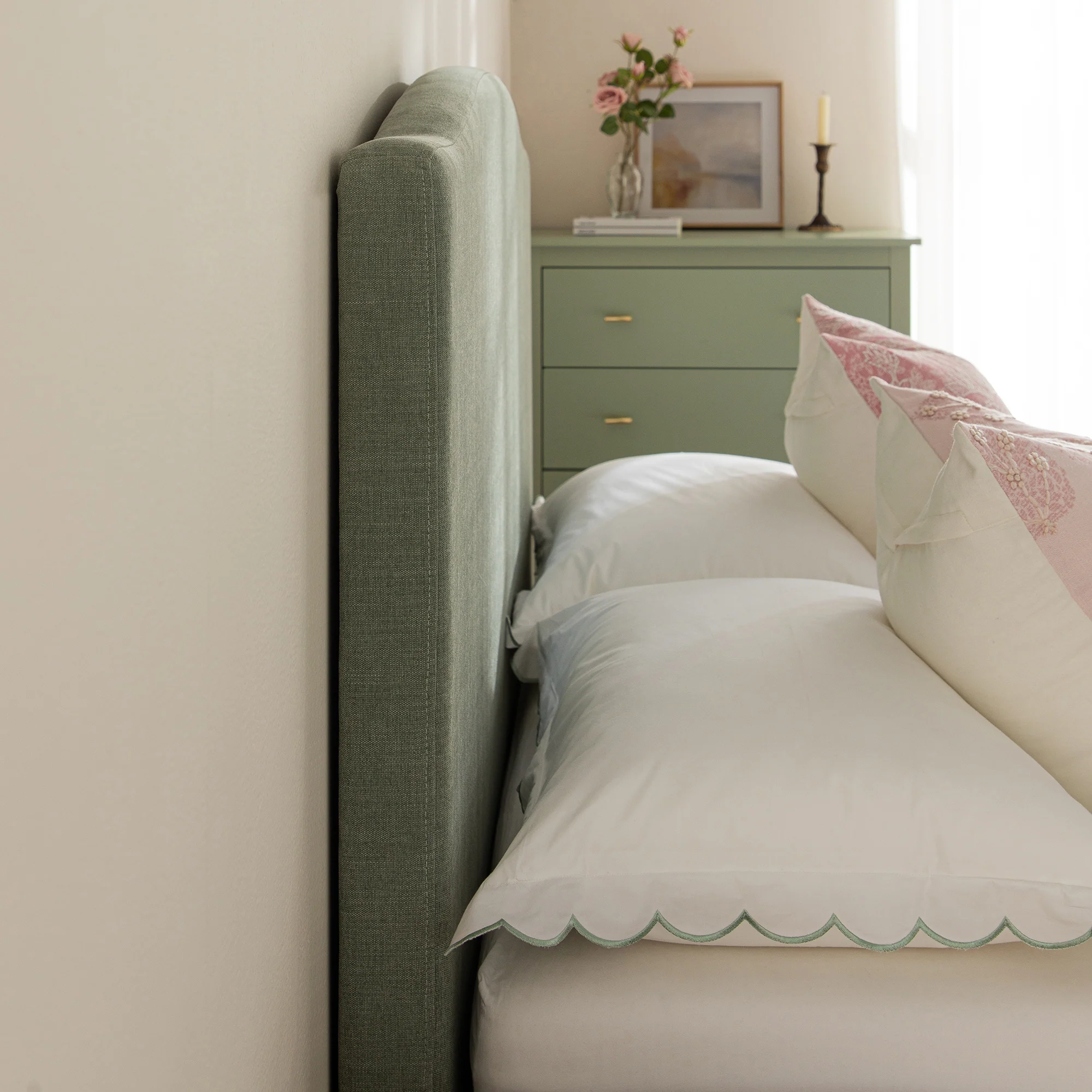 Chilworth Upholstered Ottoman Storage Bed, Water Green Chenille - Image 8
