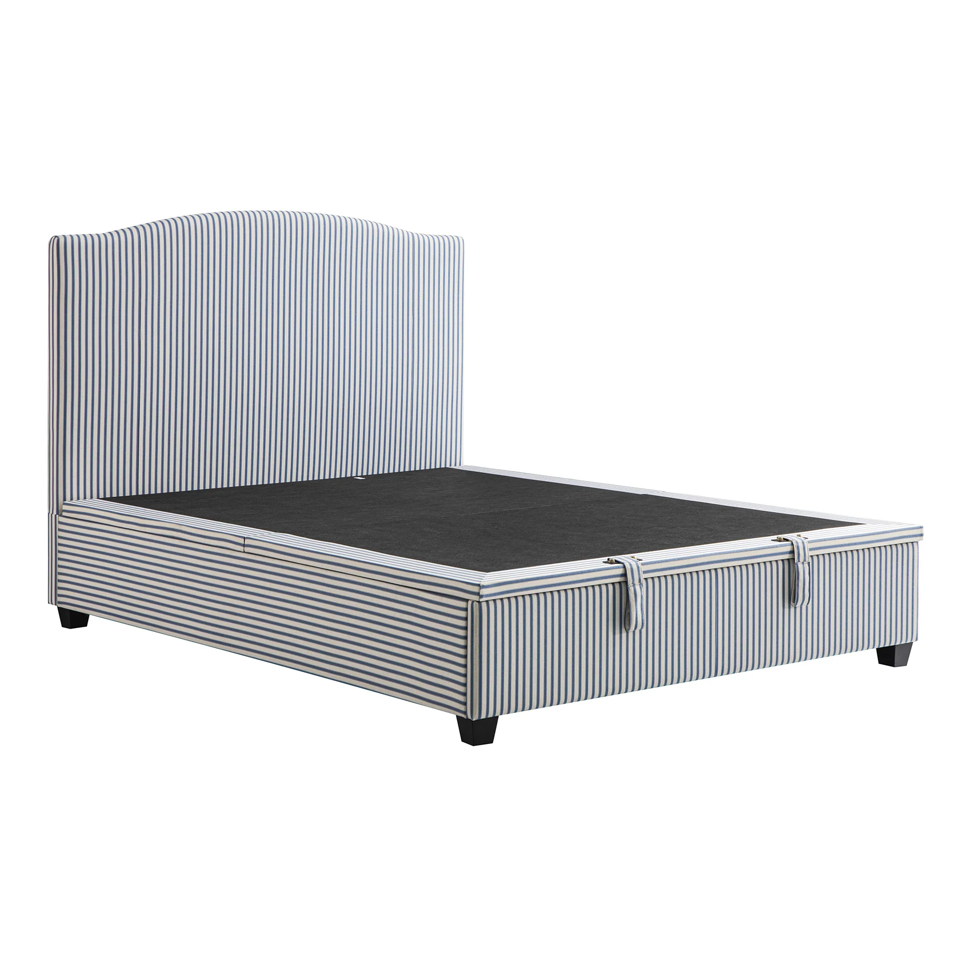 Chilworth Upholstered Ottoman Storage Bed, Blue Stripe Linen Blend - Image 12