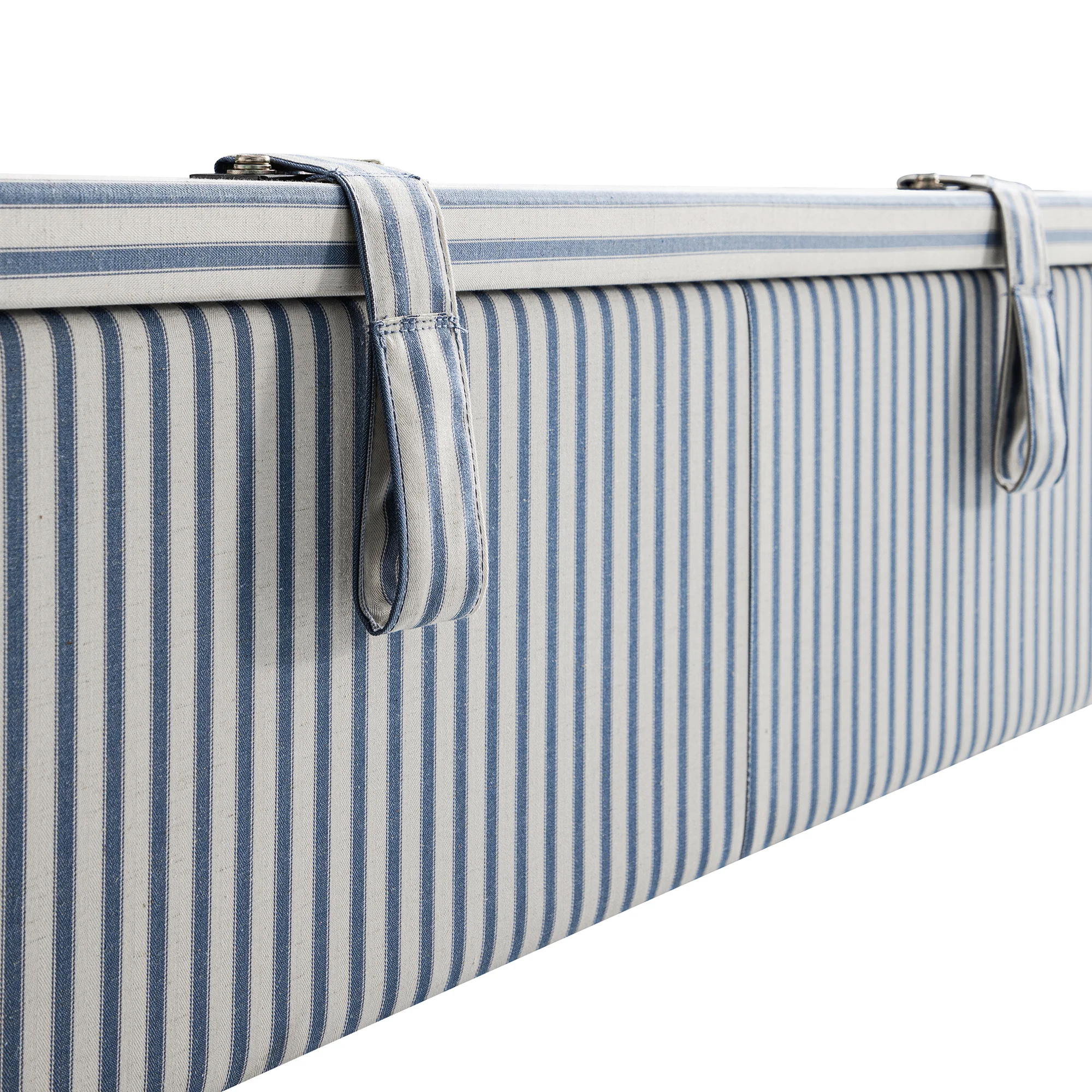 Chilworth Upholstered Ottoman Storage Bed, Blue Stripe Linen Blend - Image 20