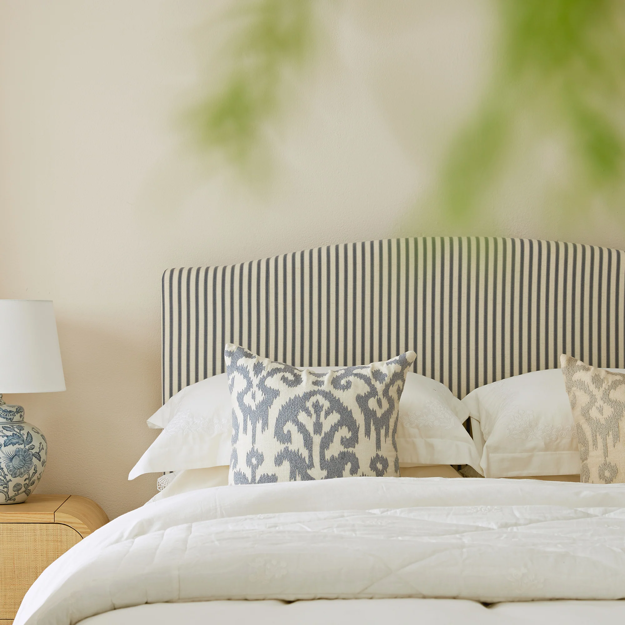 Chilworth Upholstered Ottoman Storage Bed, Blue Stripe Linen Blend - Image 5