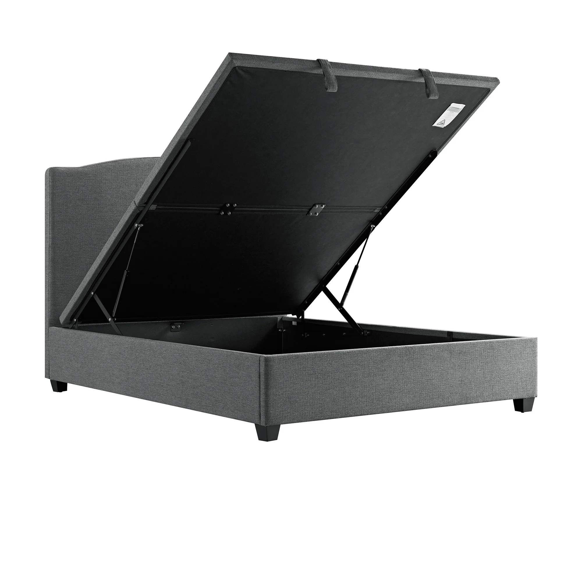 Chilworth Upholstered Ottoman Storage Bed, Dark Grey Weave Fabric - Image 13