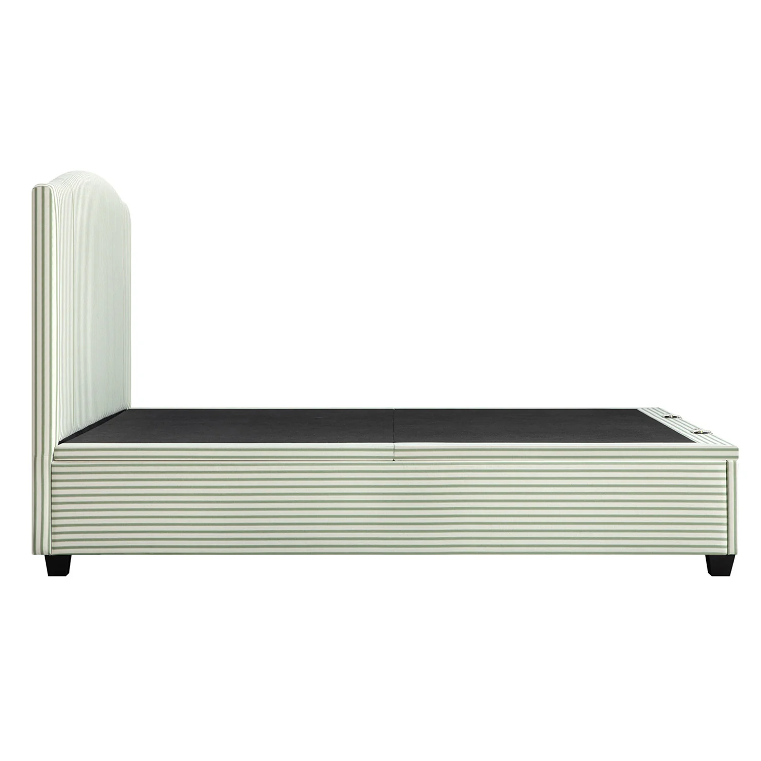 Chilworth Upholstered Ottoman Storage Bed, Green Stripe Linen Blend - Image 12