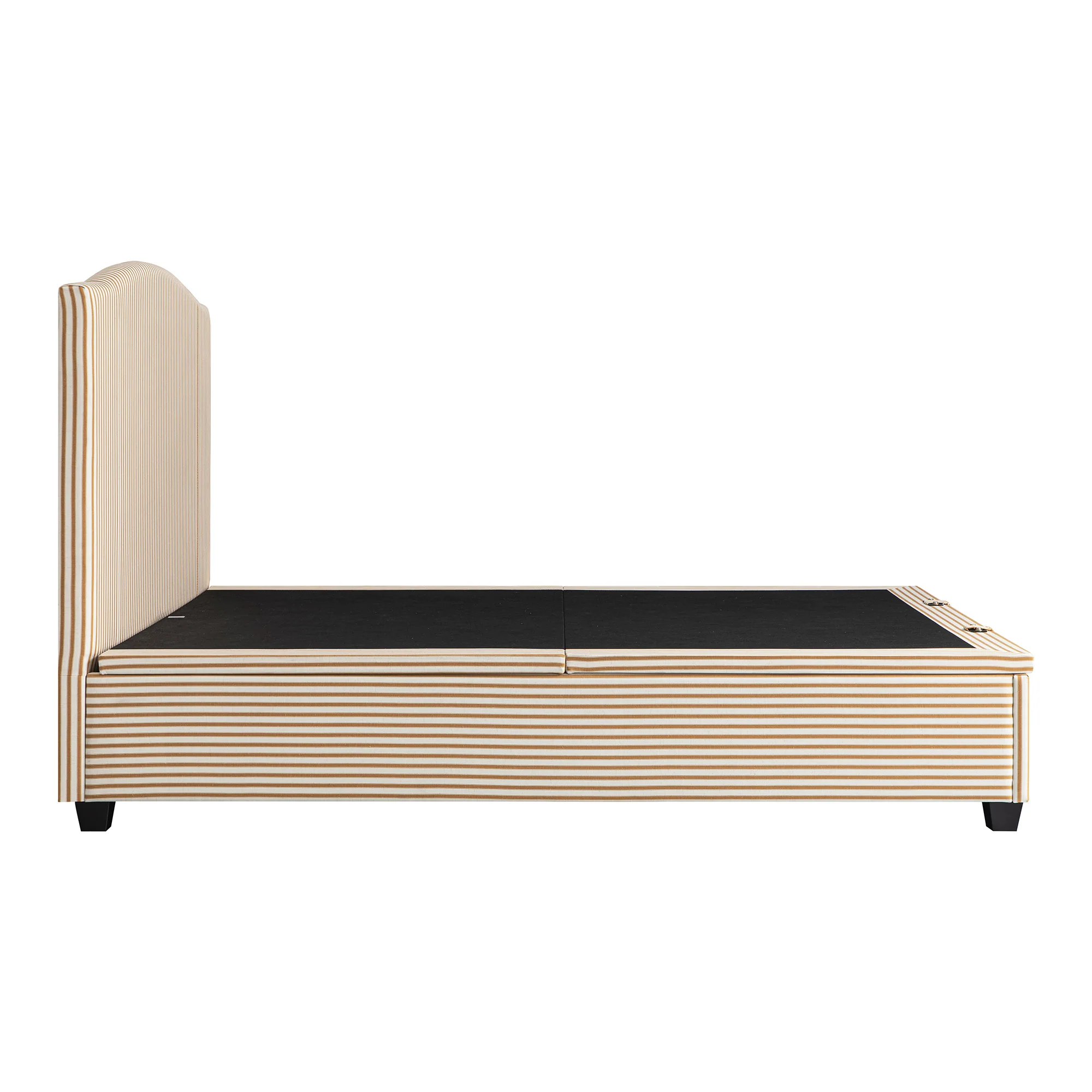 Chilworth Upholstered Ottoman Storage Bed, Ochre Stripe Linen Blend - Image 12
