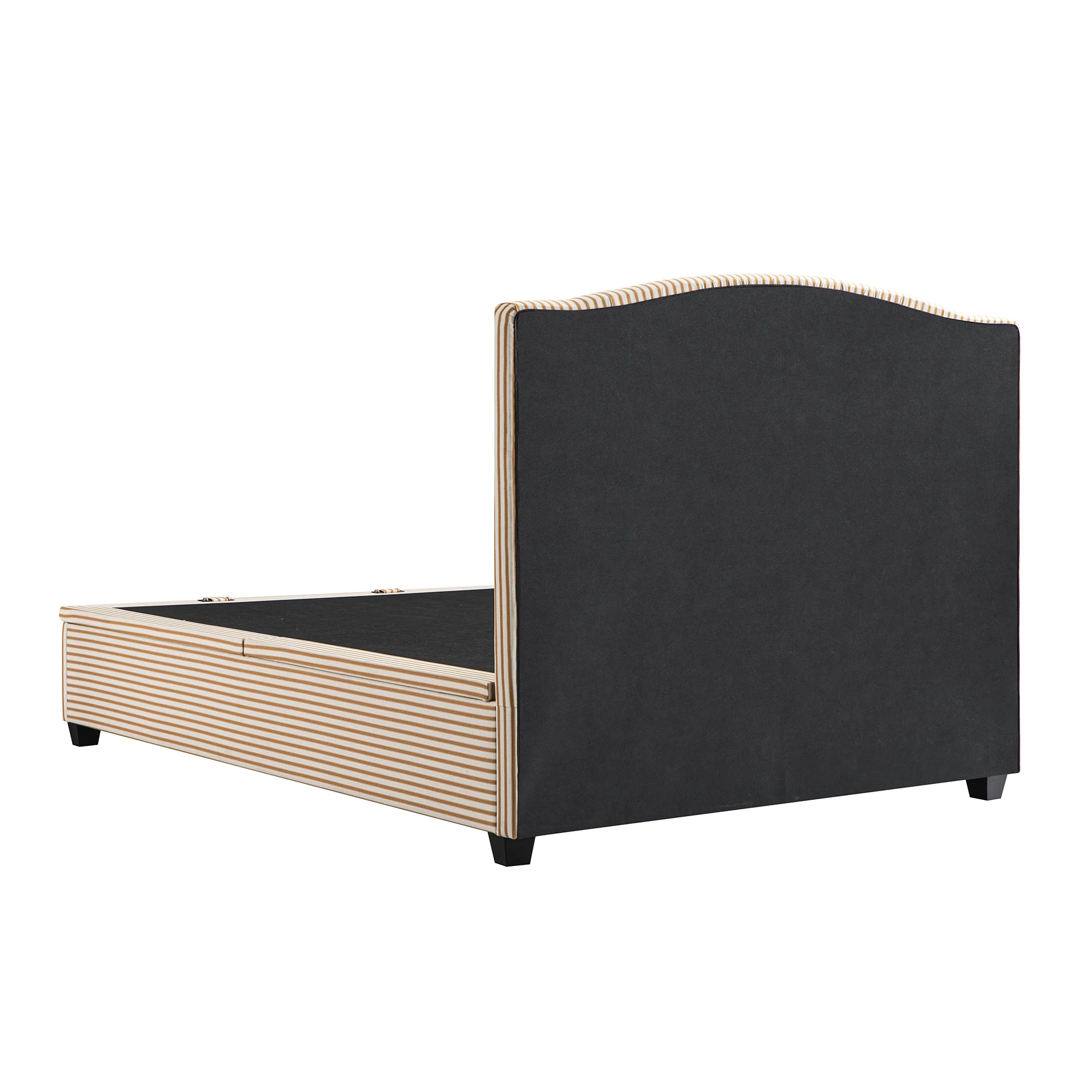 Chilworth Upholstered Ottoman Storage Bed, Ochre Stripe Linen Blend - Image 13