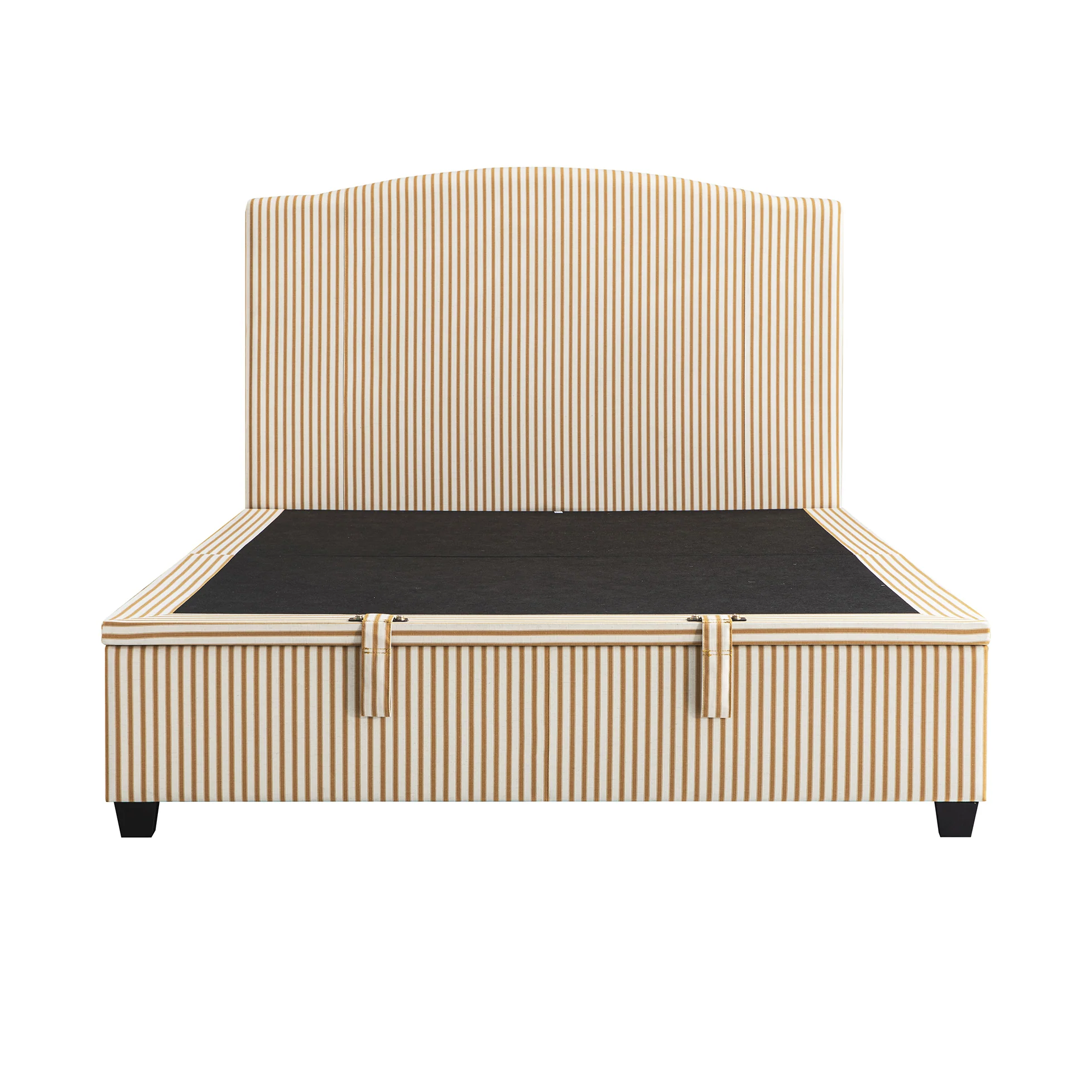 Chilworth Upholstered Ottoman Storage Bed, Ochre Stripe Linen Blend - Image 7