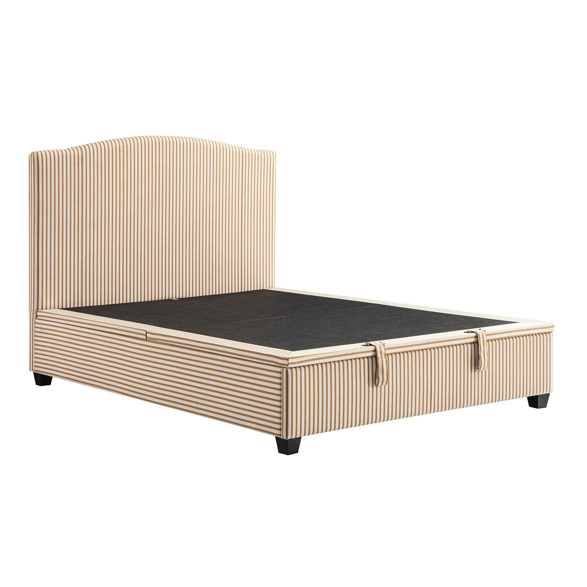 Chilworth Upholstered Ottoman Storage Bed, Ochre Stripe Linen Blend - Image 8