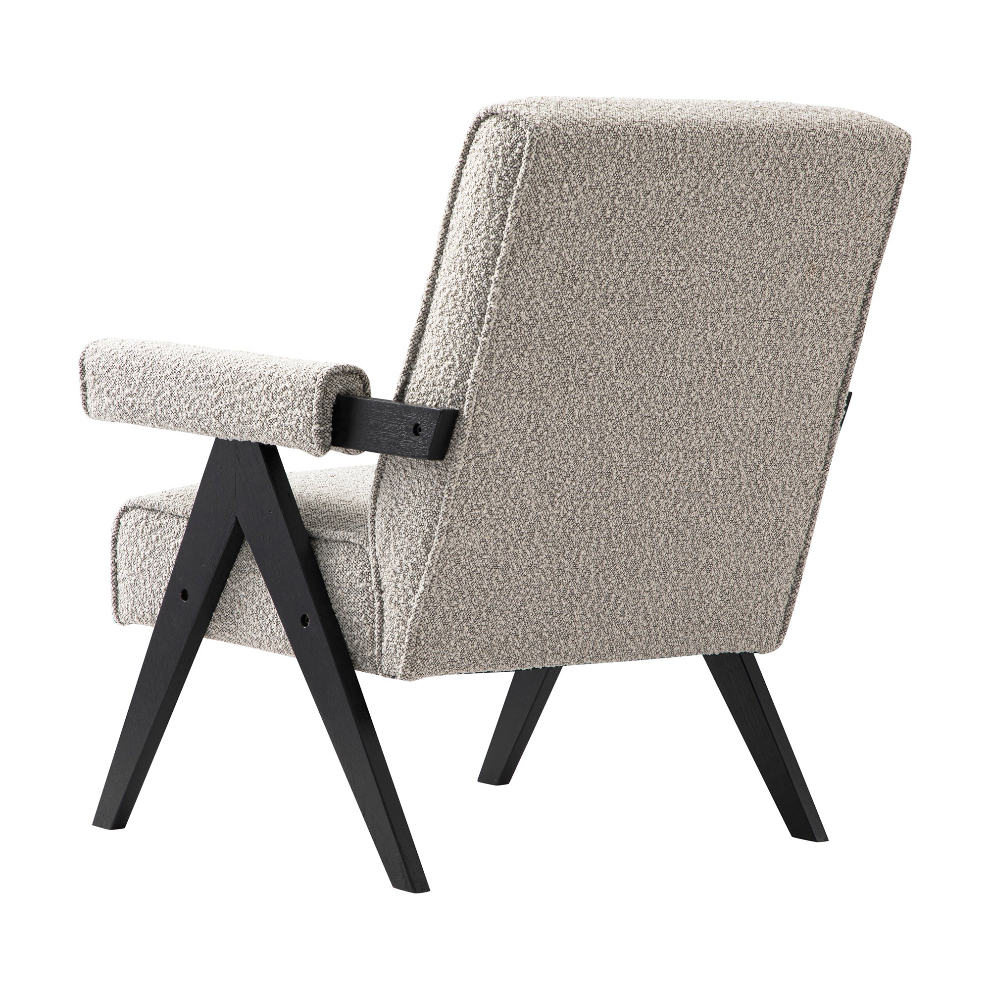 Chinnor Taupe Boucle Black Oak Frame Accent Chair - Image 12