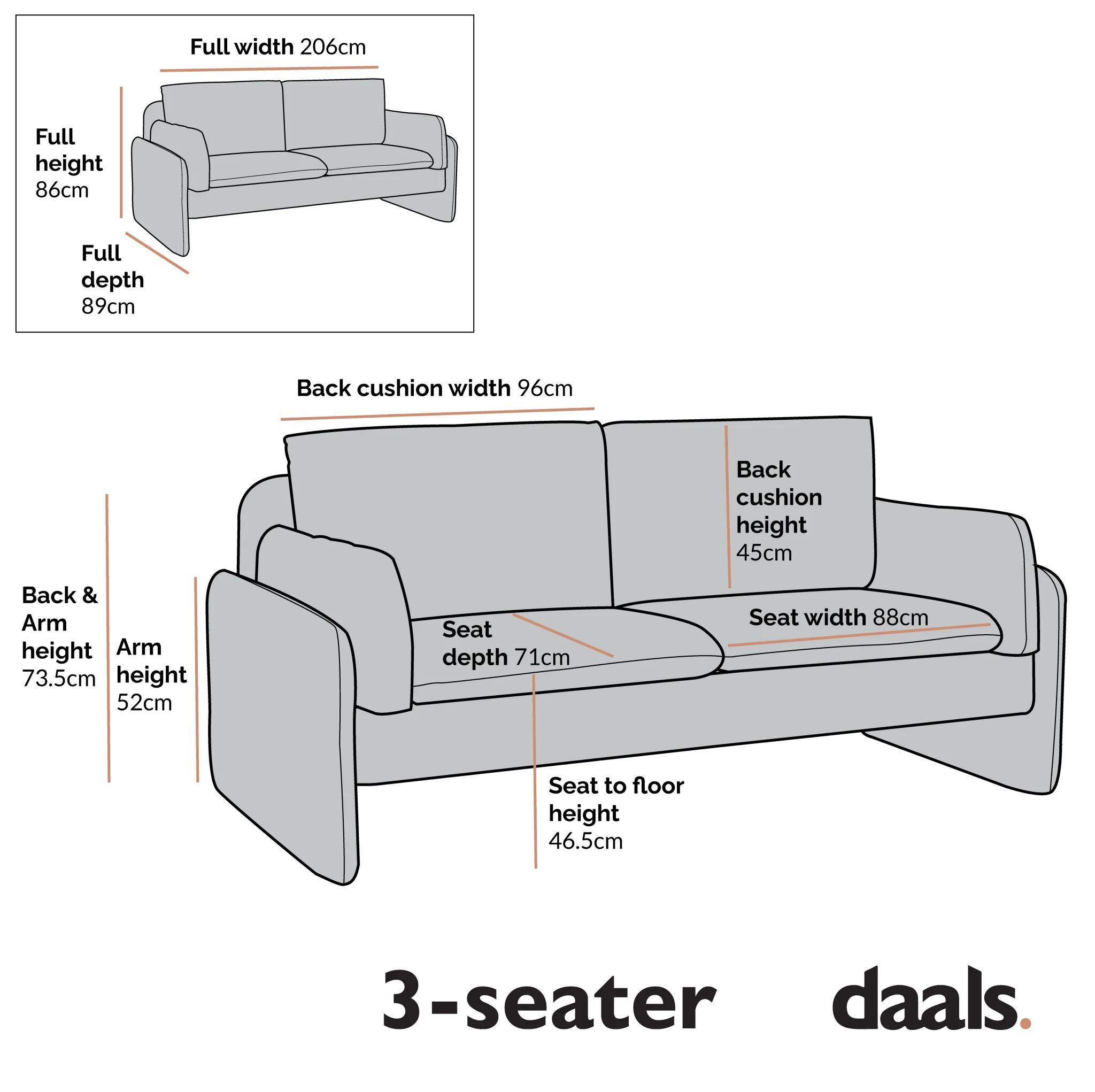 Clapham 3-Seater Ecru Boucle Sofa - Image 6