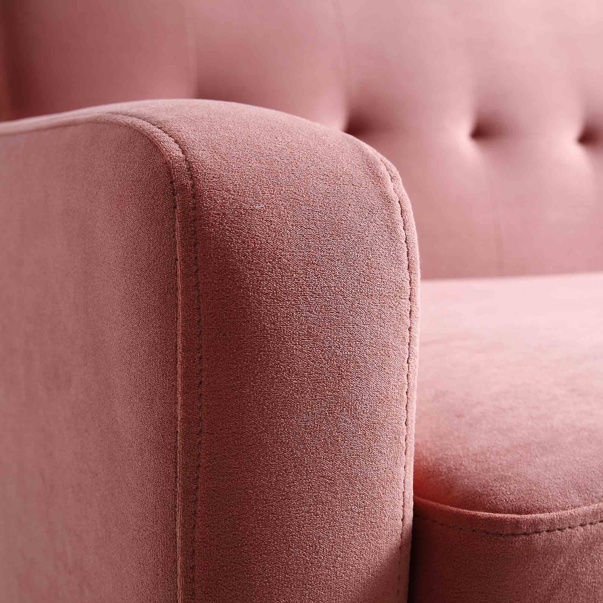 Clarence 2-Seater Sofa in Blush Pink Velvet - Image 11