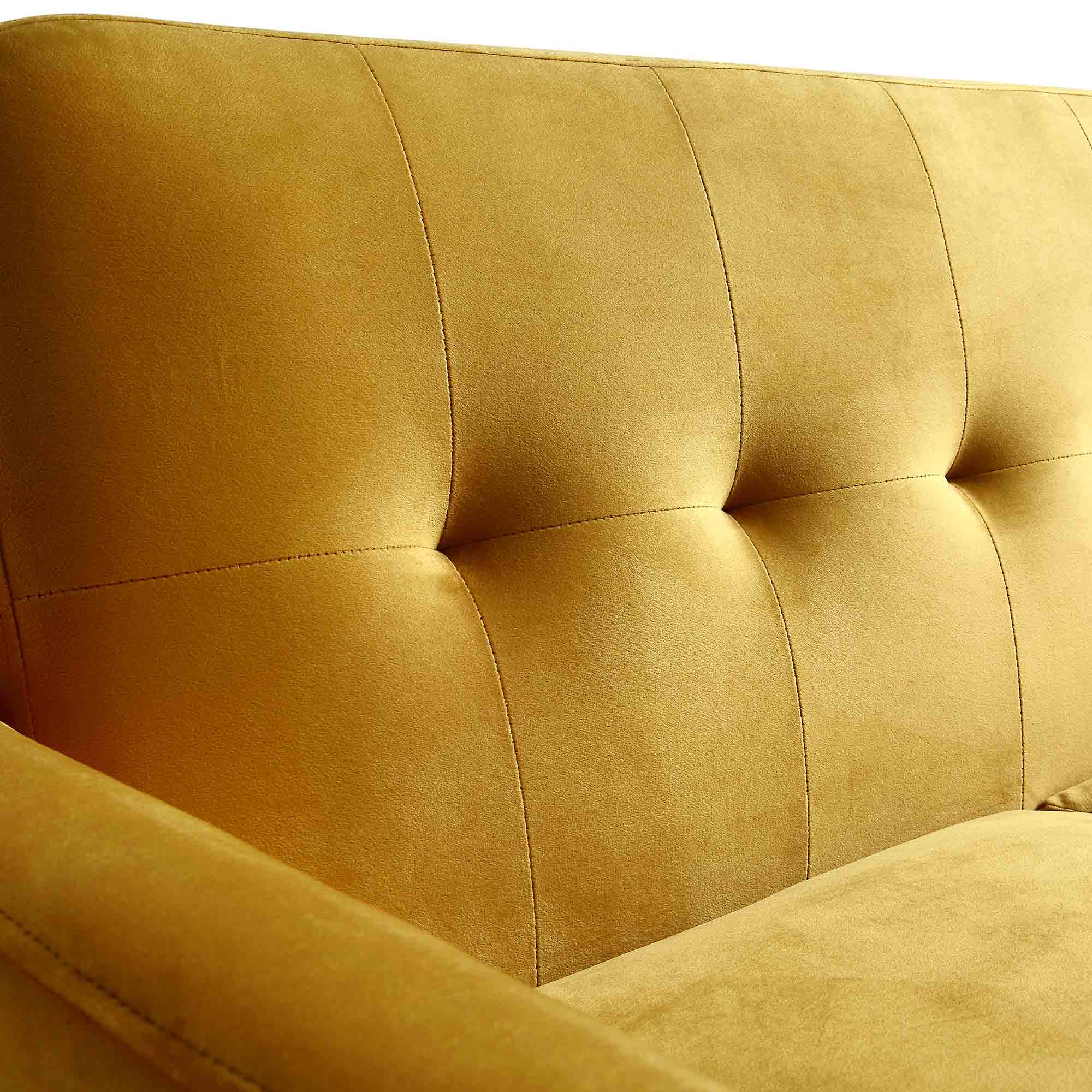 Clarence 2-Seater Sofa in Mustard Yellow Velvet - Image 10