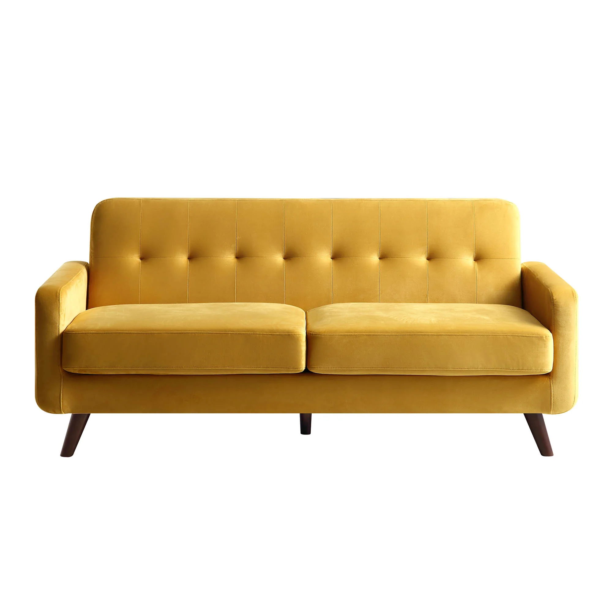 Clarence 3-Seater Sofa in Mustard Yellow Velvet - Image 3