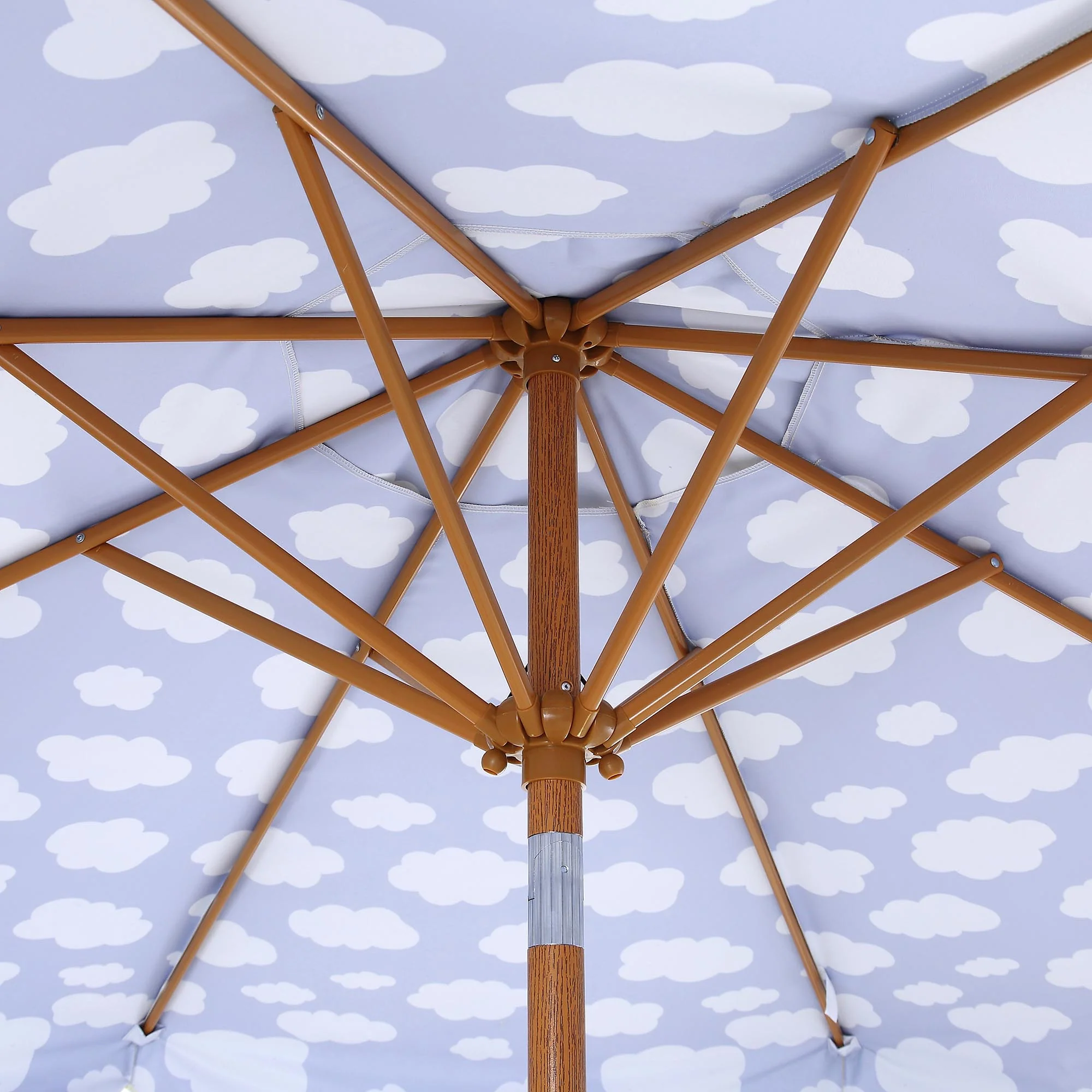 Cloud Pattern 2.6M Octagonal Tassel Parasol with Aluminium Tilt - Image 13