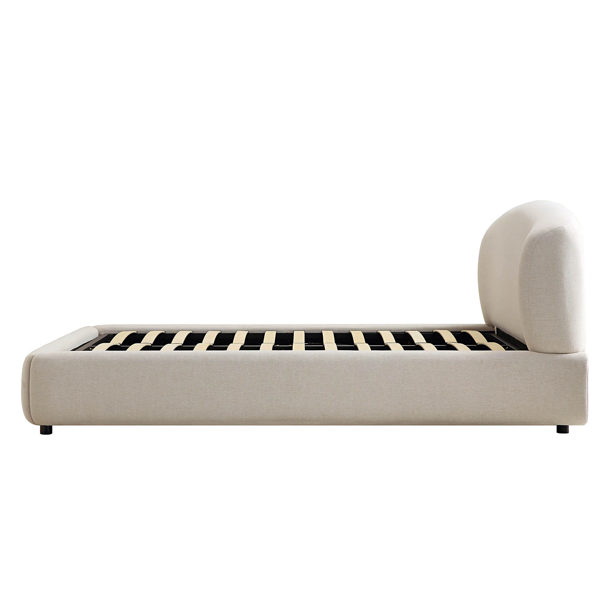 Constance Winged Headboard Ottoman Storage Bed, Beige Linen - Image 10
