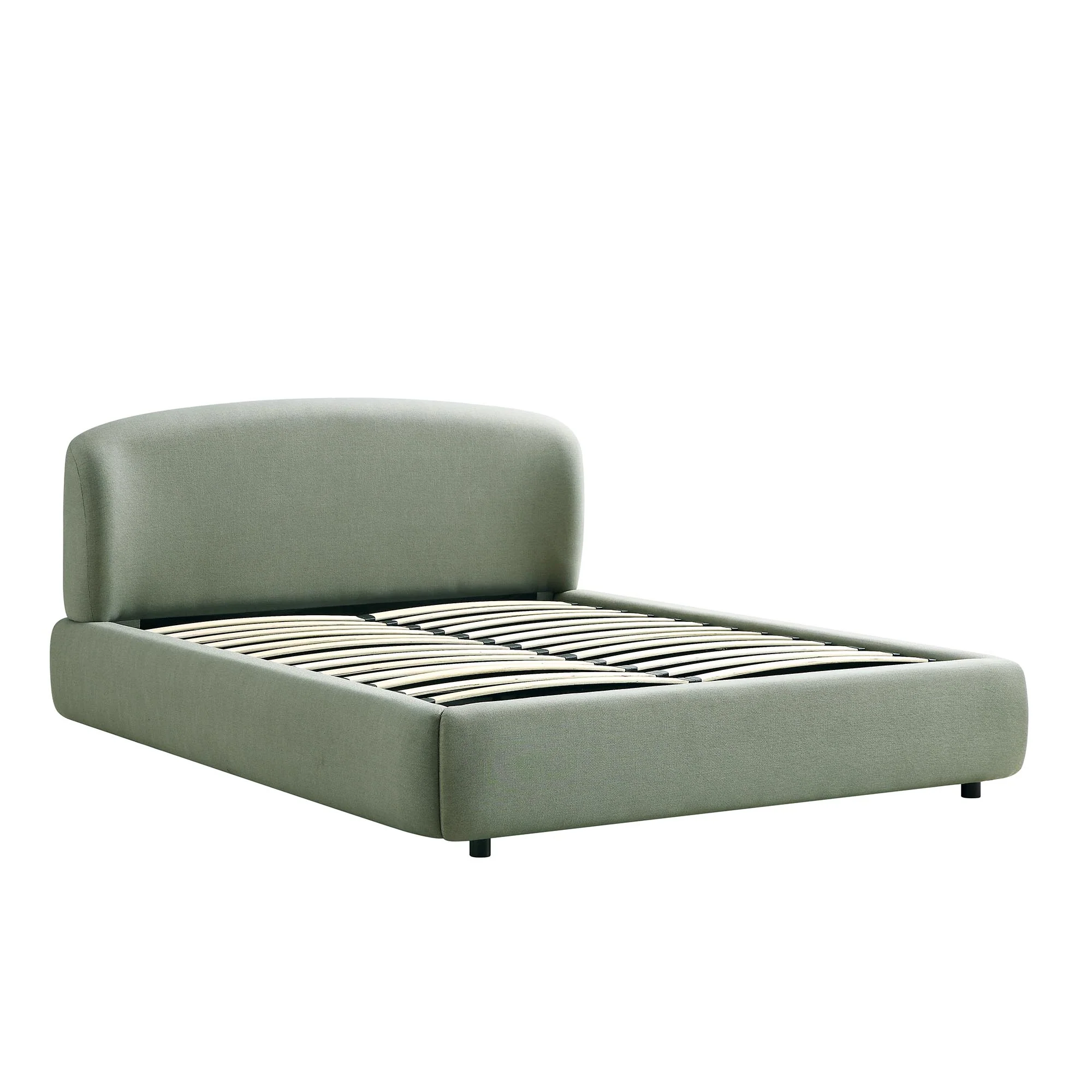 Constance Winged Headboard Ottoman Storage Bed, Olive Linen - Image 5