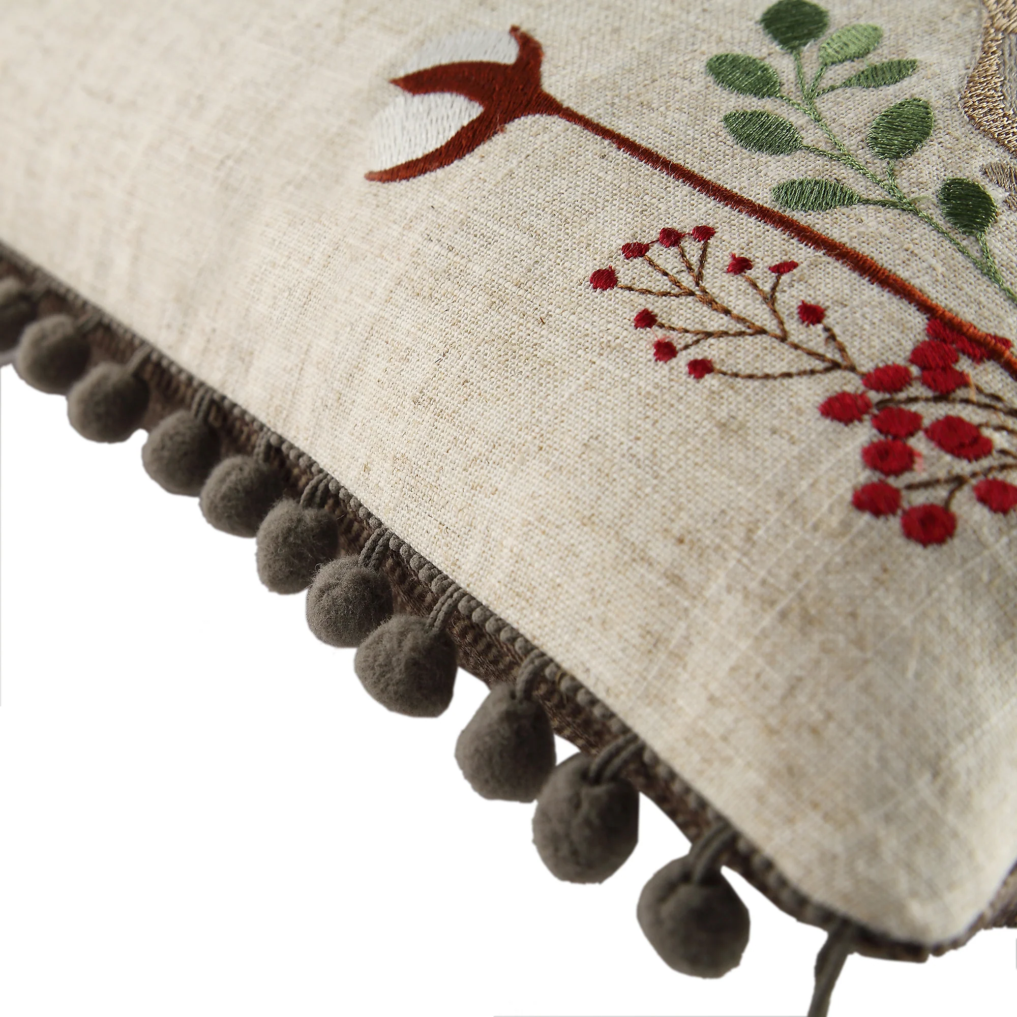 Country Collection Stag Embroidered Linen Blend Cushion - Image 7