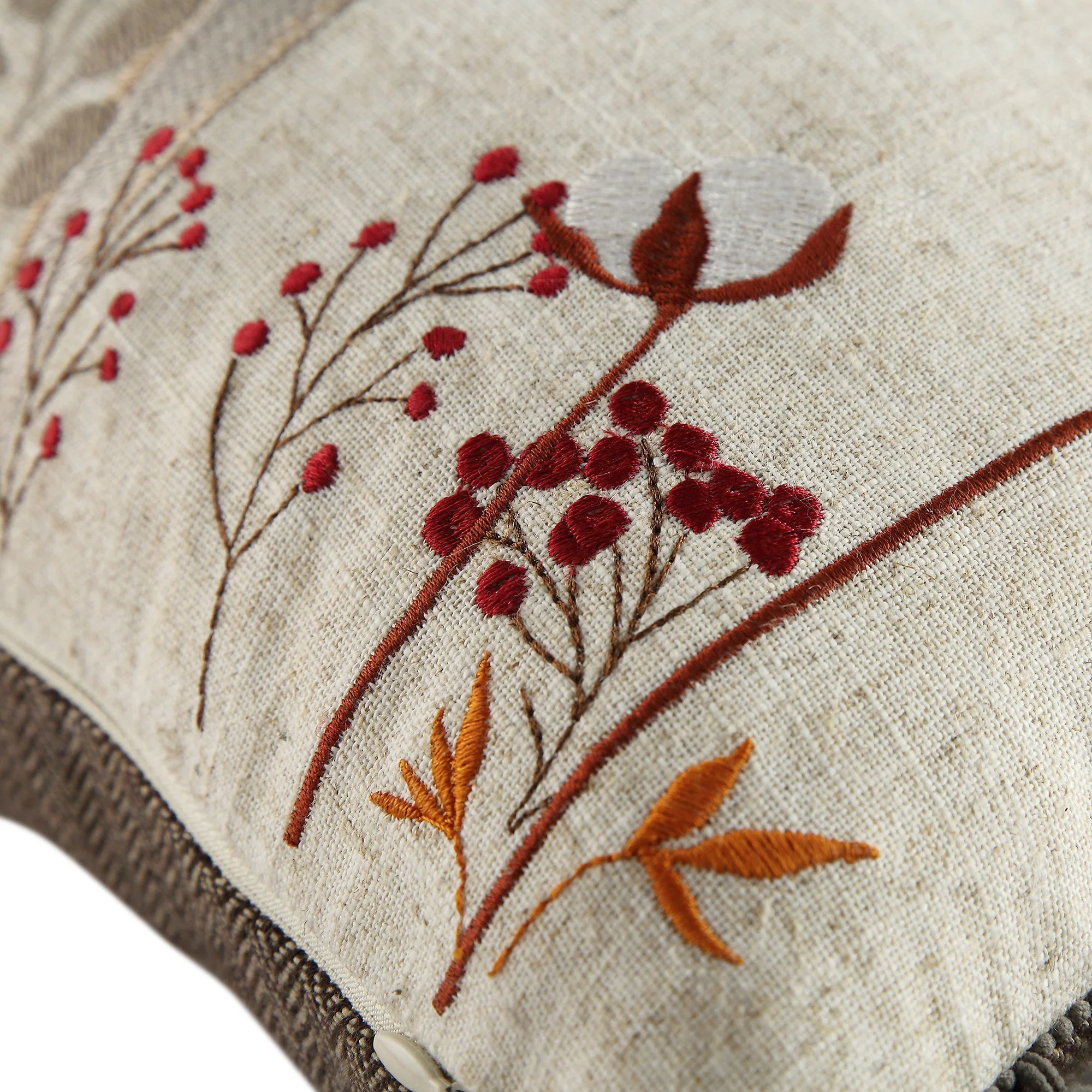 Country Collection Stag Embroidered Linen Blend Cushion - Image 8