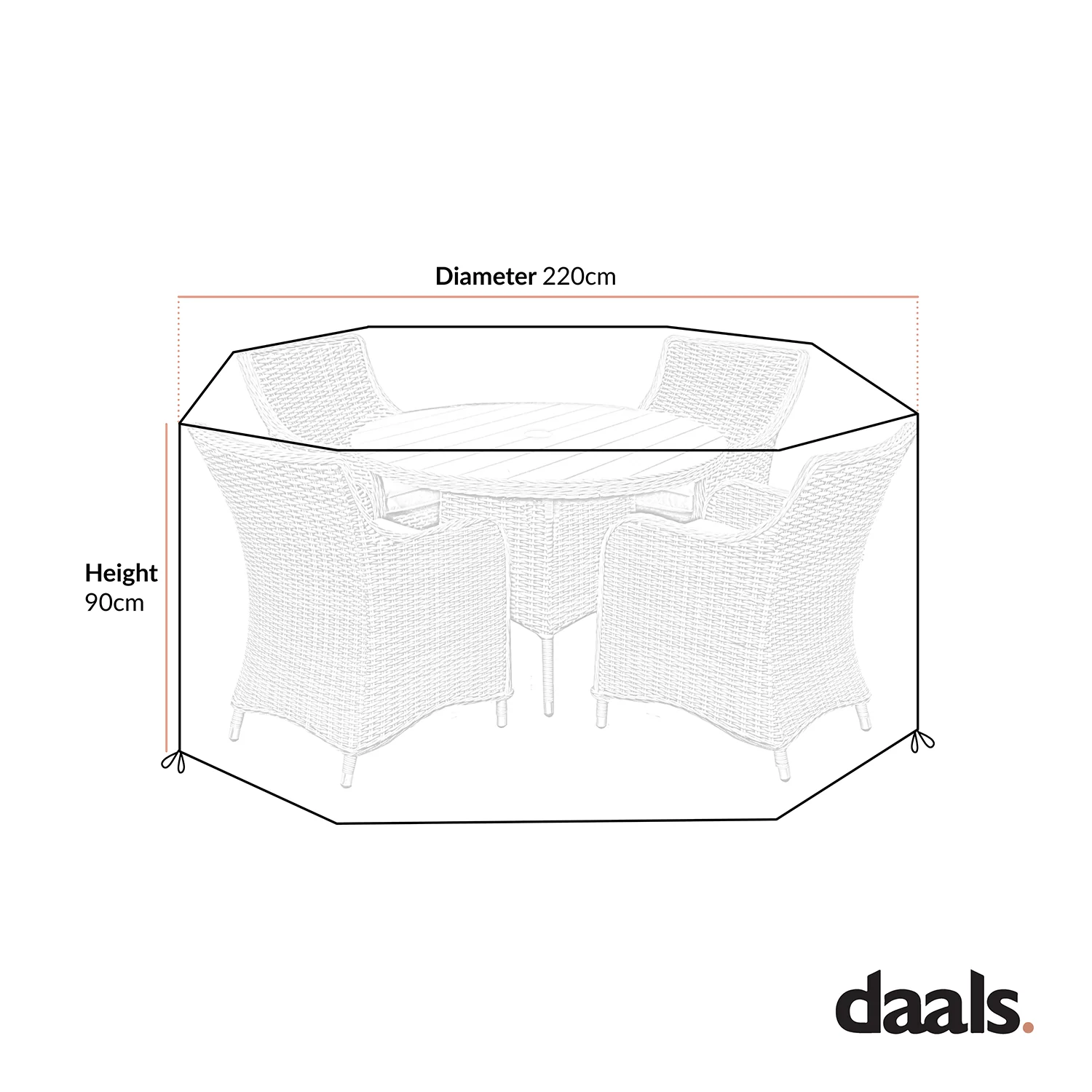 Cover for Hampshire 4-Seater Rattan Dining Set - Image 4