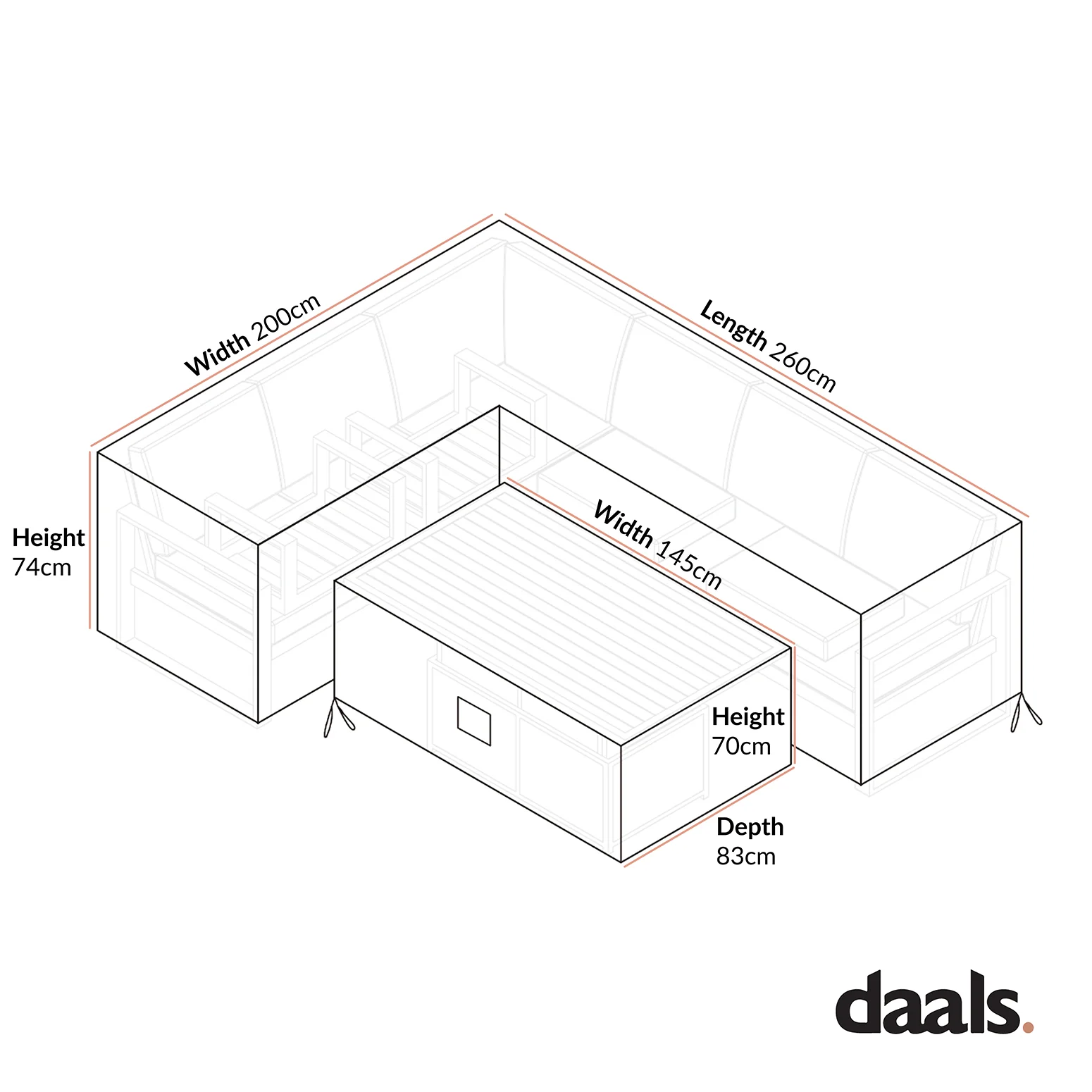 Cover for Albany Aluminium Large Corner Casual Dining Set - Image 3