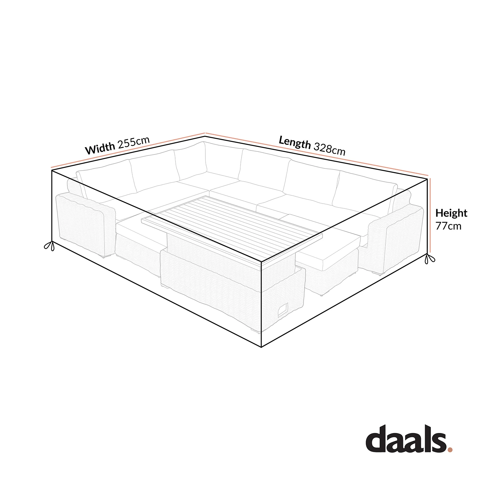 Cover for Bellagio Round Wicker Rattan Large Corner Casual Dining Set - Image 4