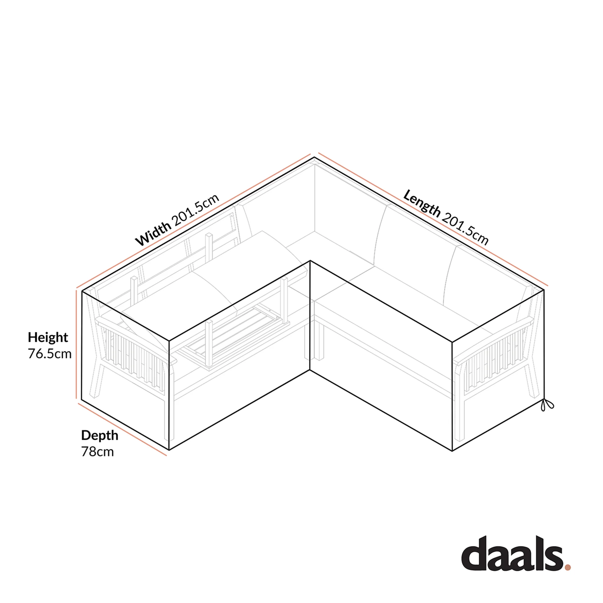 Cover for Earlswood Aluminium Corner Sofa Set with Coffee Table - Image 3