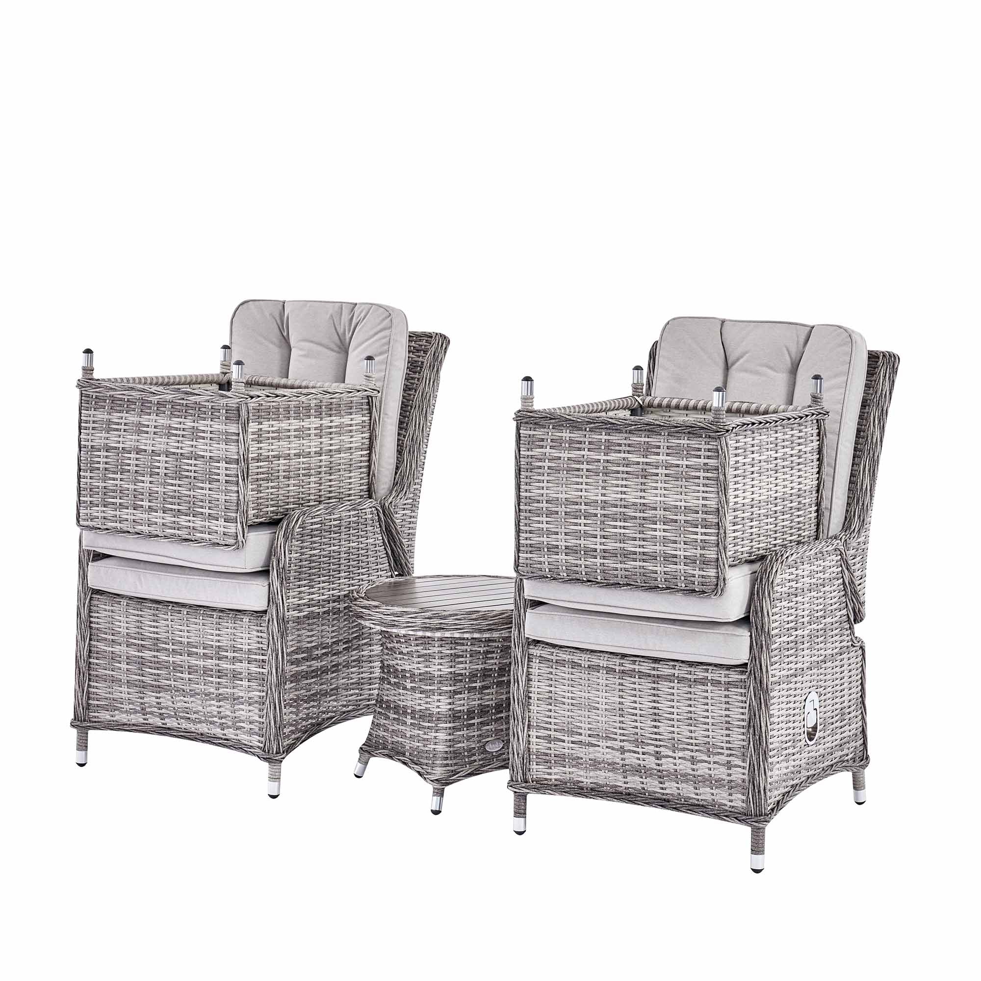 Cover for Hampshire 2-Seater Round Wicker Reclining Bistro Set with Stools - Image 2