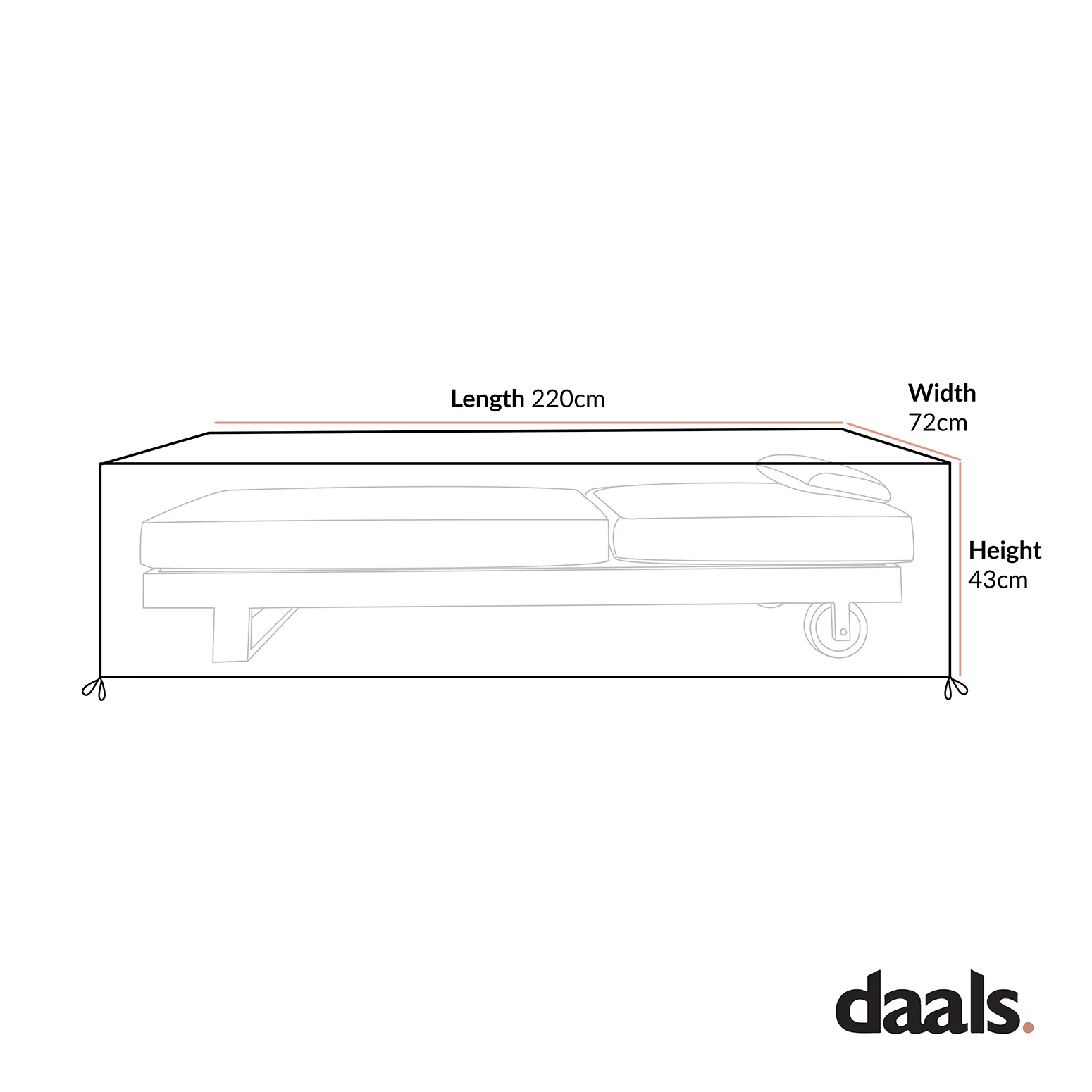 Cover for Montrose Aluminium Outdoor Sun Lounger - Image 4