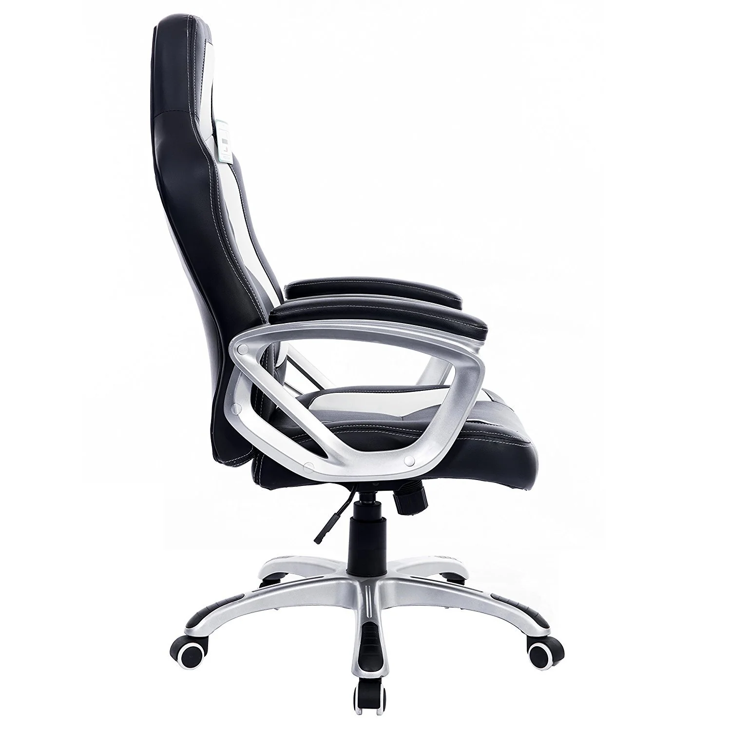 DaAls Racing Sport Swivel Office Chair in Black & White - Image 4
