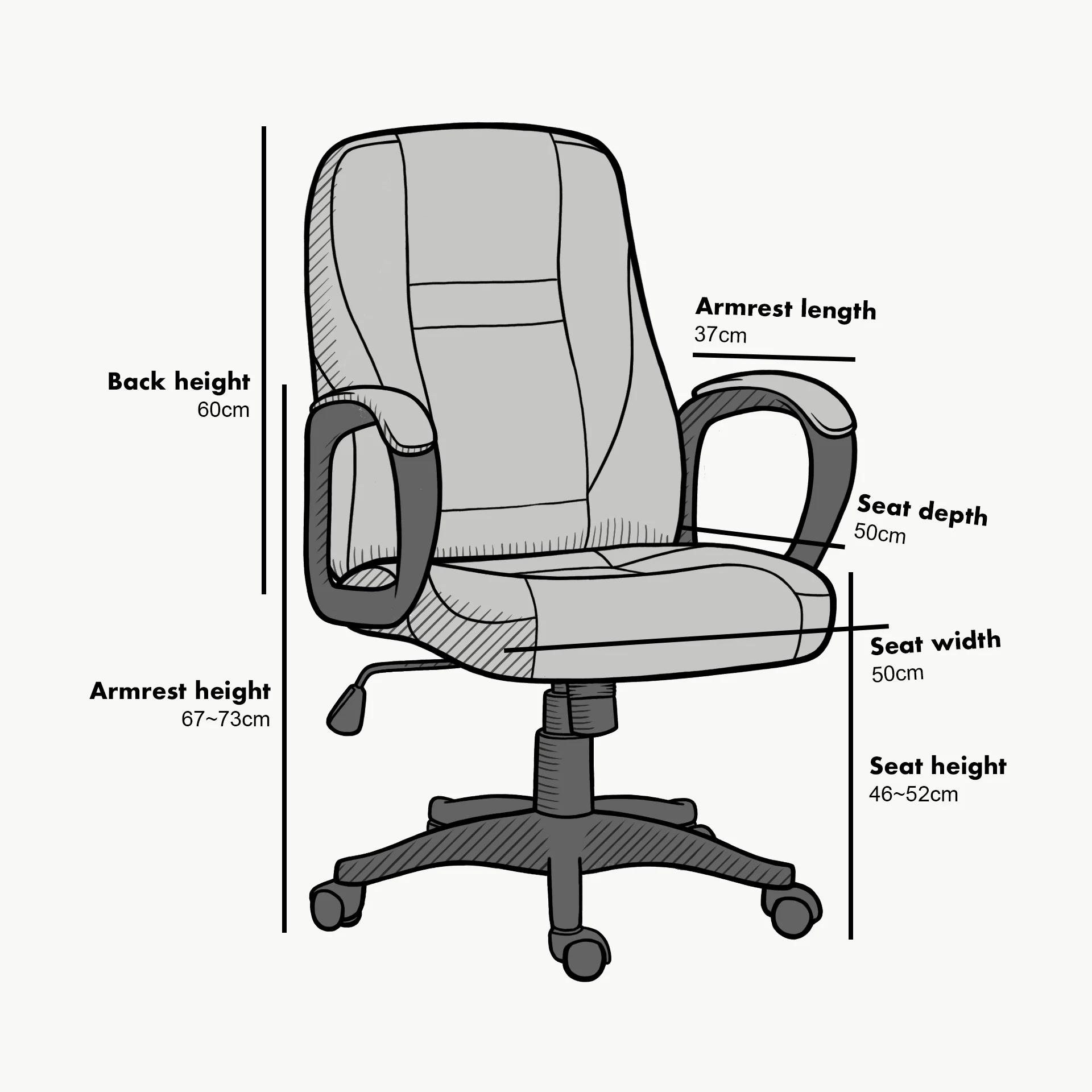 Swivel Office Desk Chair MO19 Brown PU Leather - Image 3