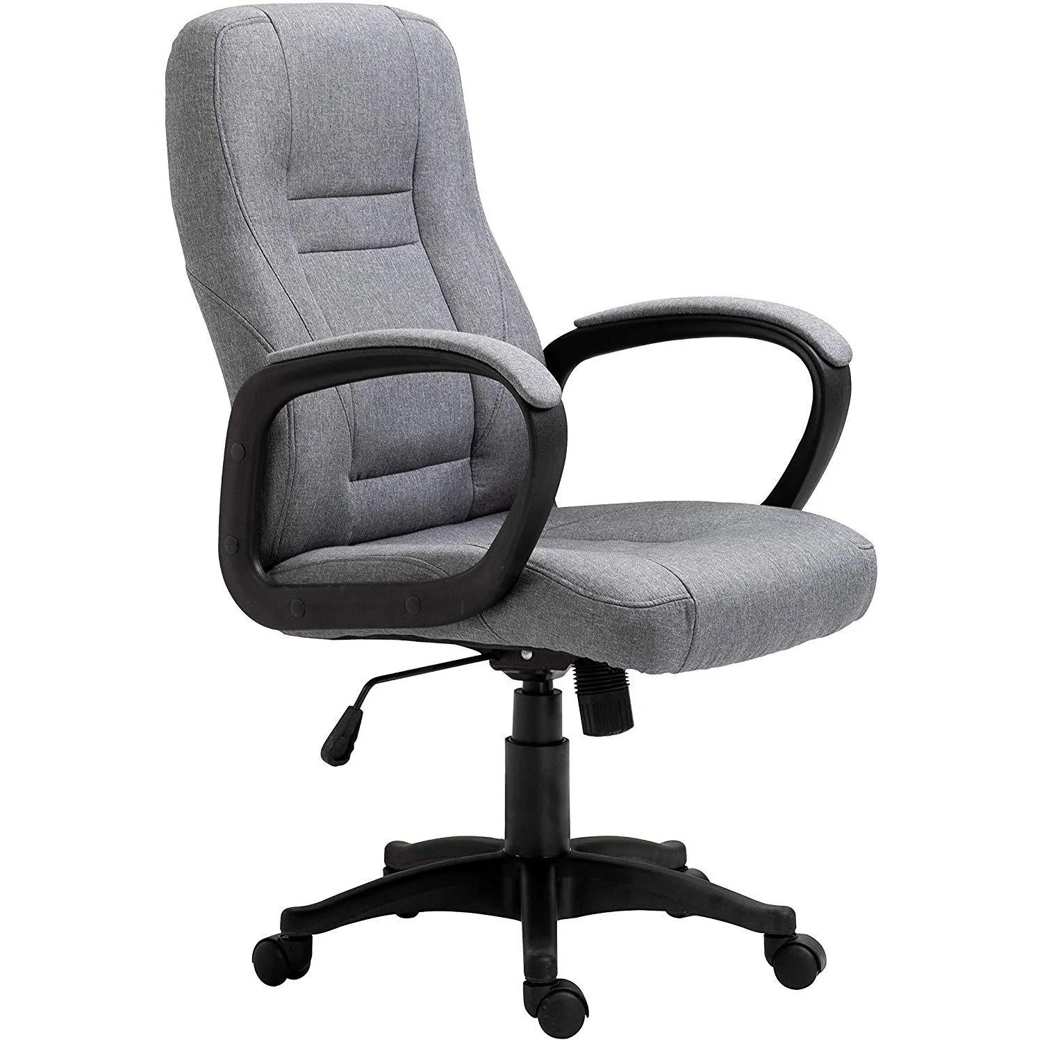 Swivel Office Desk Chair MO19 Grey Fabric - Image 2