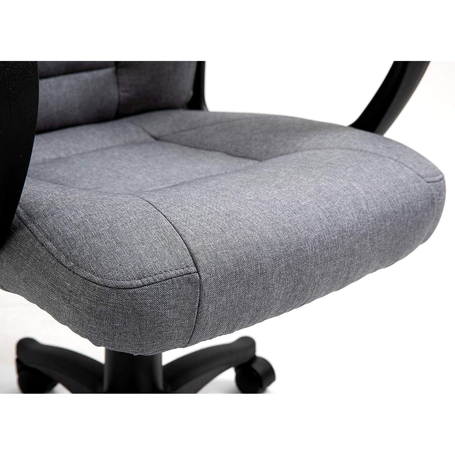 Swivel Office Desk Chair MO19 Grey Fabric - Image 8