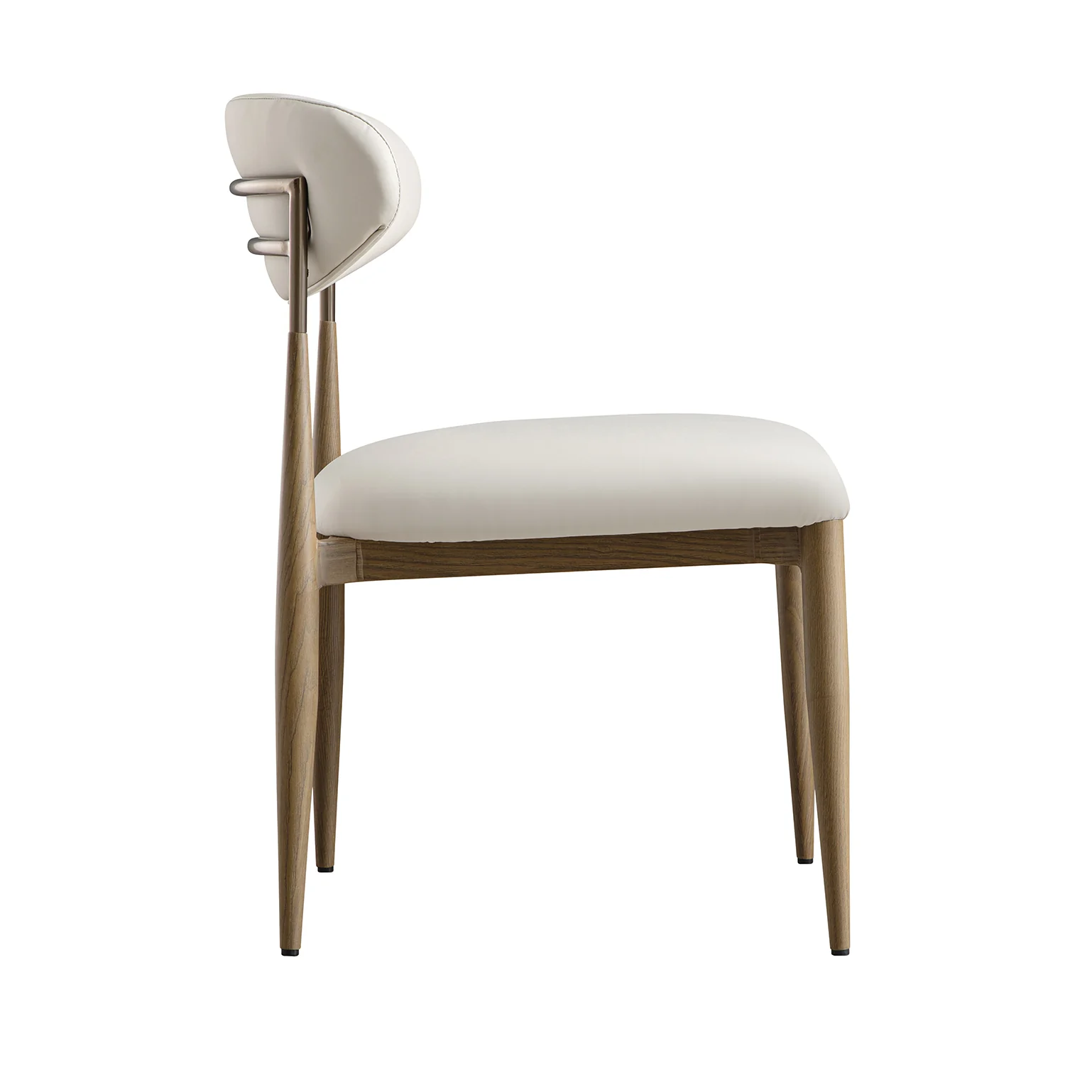Dagmar Set of 2 Dining Chairs, Beige Faux Leather | Silver Oak Frame - Image 11