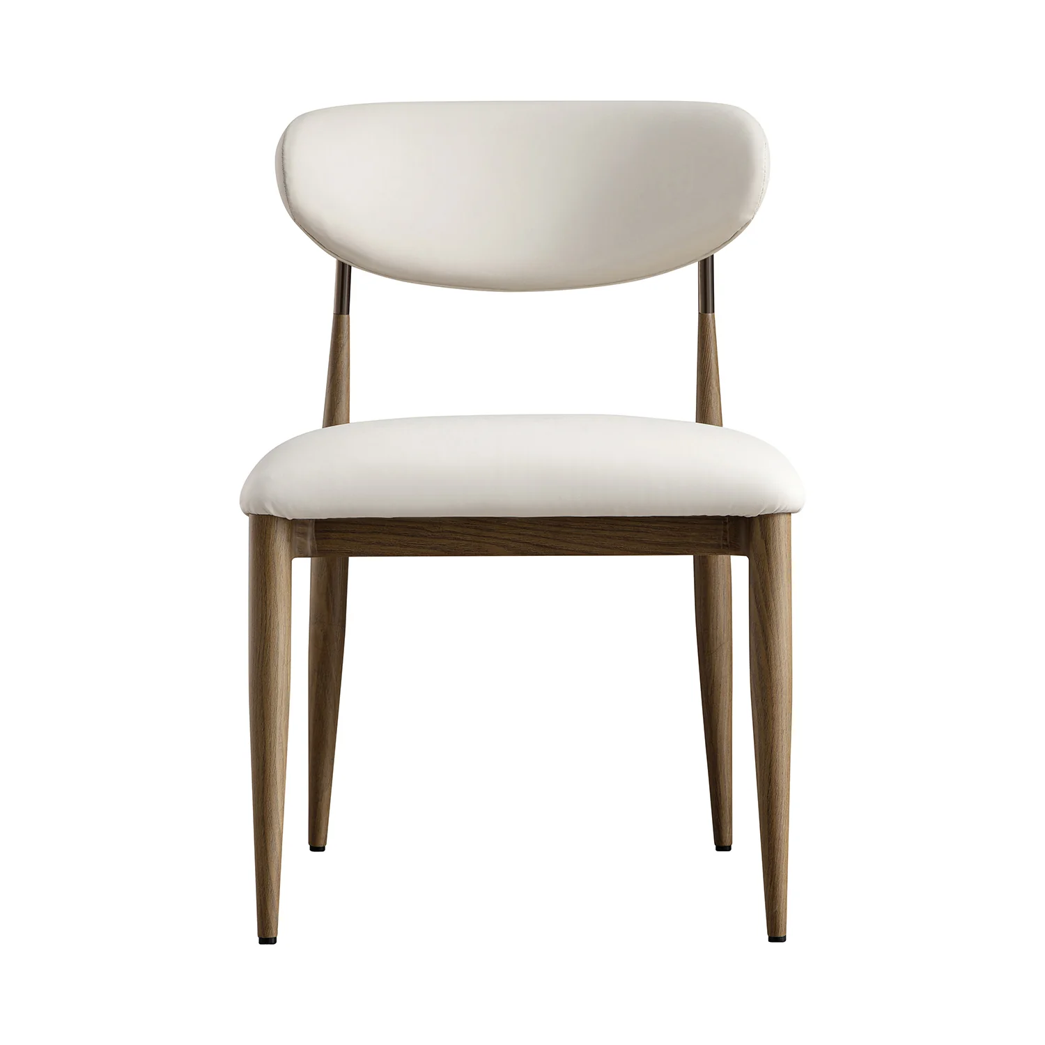Dagmar Set of 2 Dining Chairs, Beige Faux Leather | Silver Oak Frame - Image 8