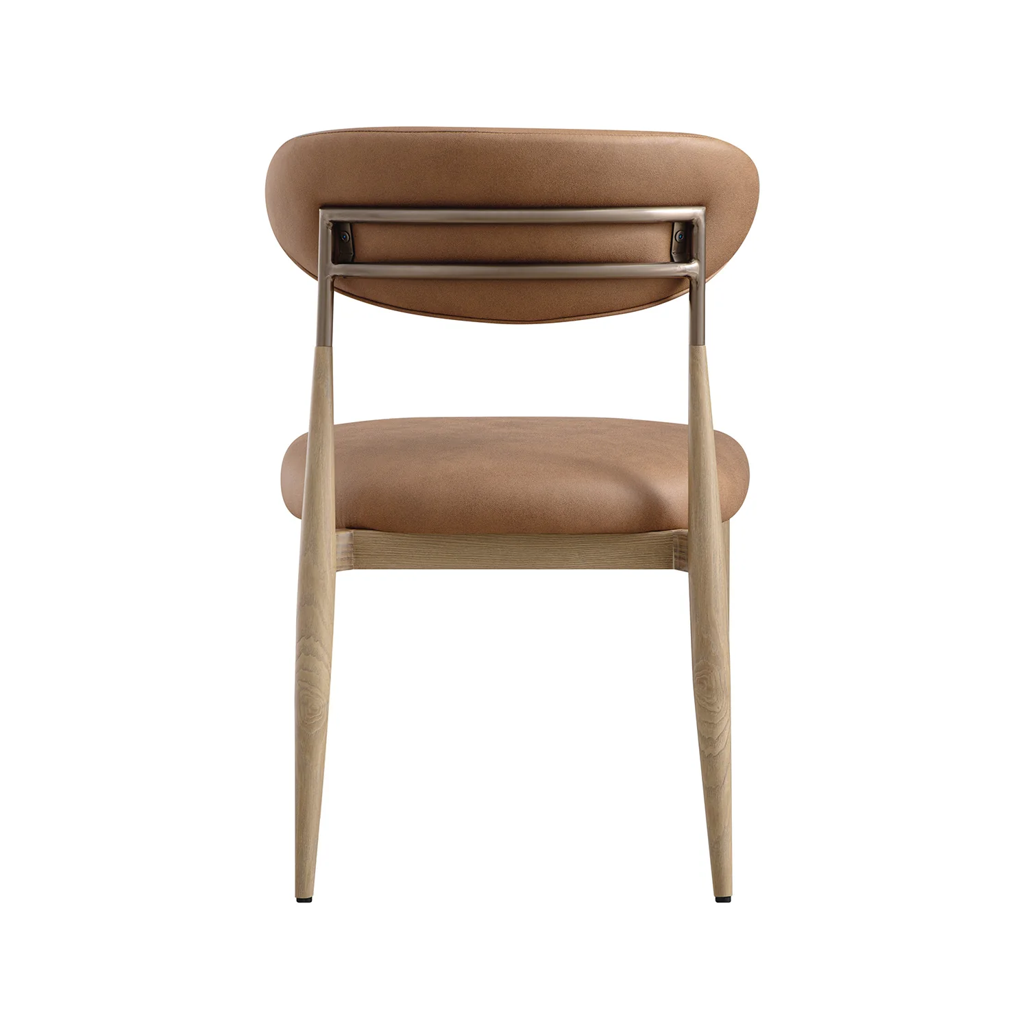 Dagmar Set of 2 Dining Chairs, Chestnut Faux Leather | Natural Frame - Image 13