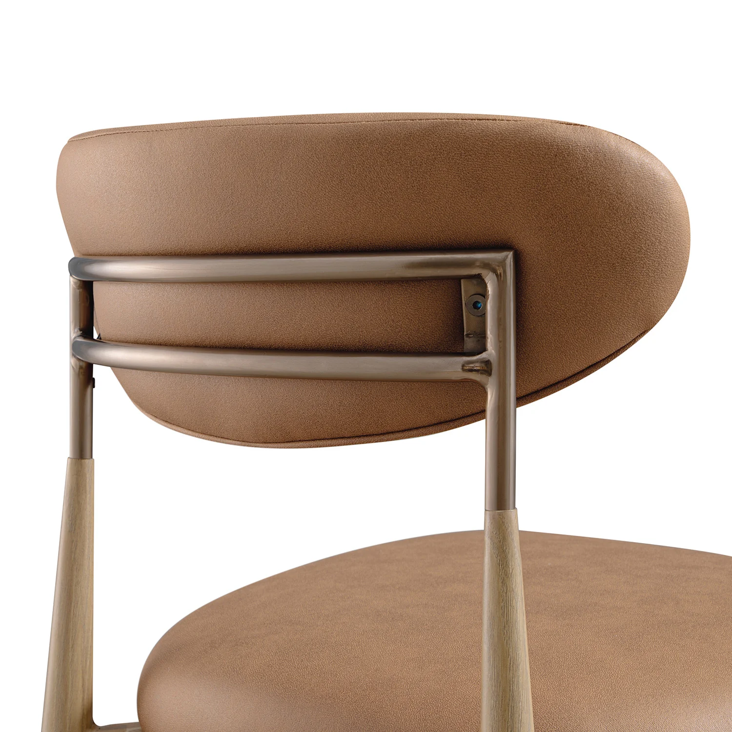 Dagmar Set of 2 Dining Chairs, Chestnut Faux Leather | Natural Frame - Image 17