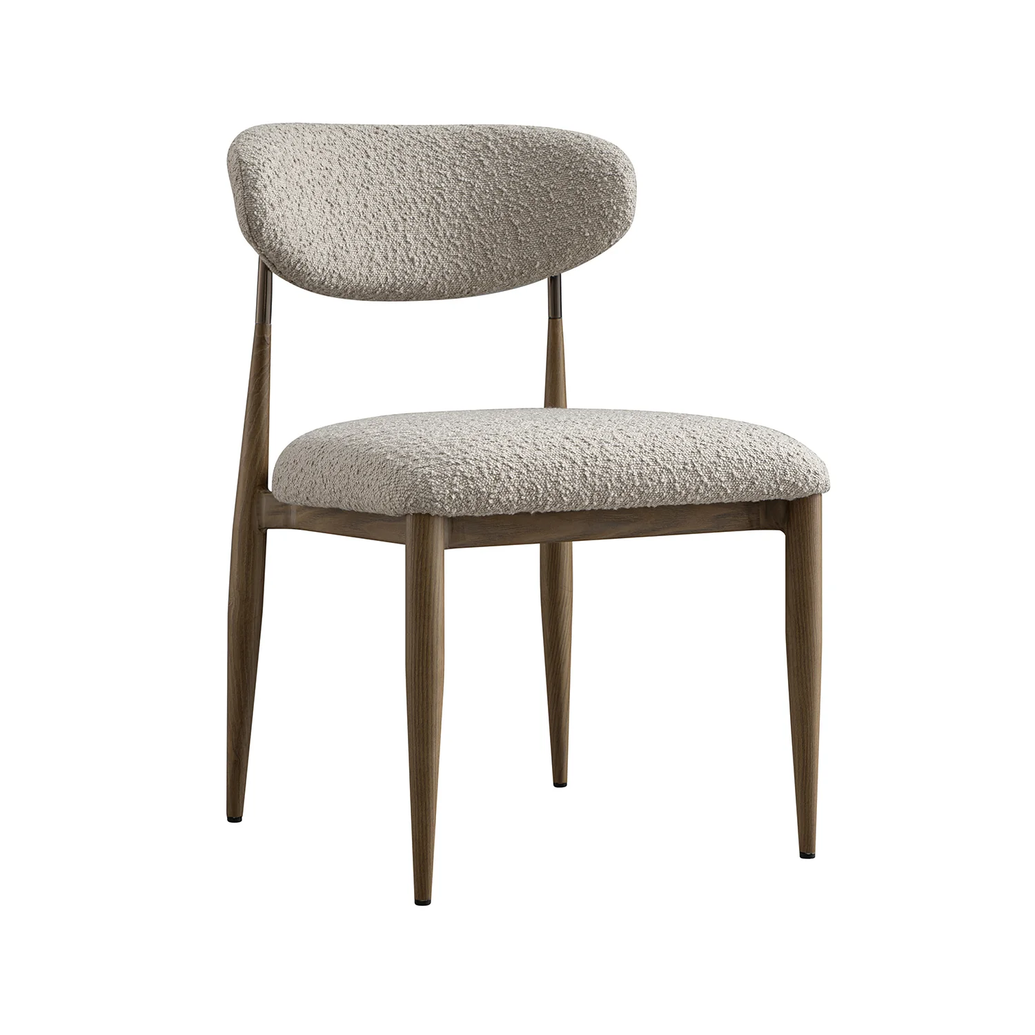 Dagmar Set of 2 Dining Chairs, Light Taupe Boucle | Silver Oak Frame - Image 11