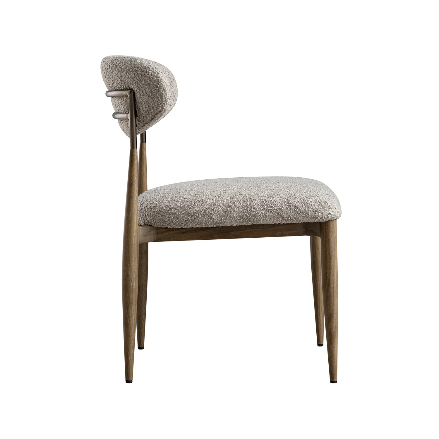 Dagmar Set of 2 Dining Chairs, Light Taupe Boucle | Silver Oak Frame - Image 12