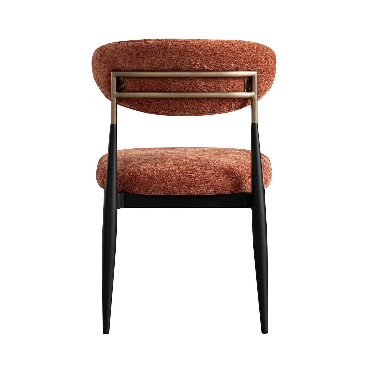 Dagmar Set of 2 Dining Chairs, Rust Chenille | Black Frame - Image 13