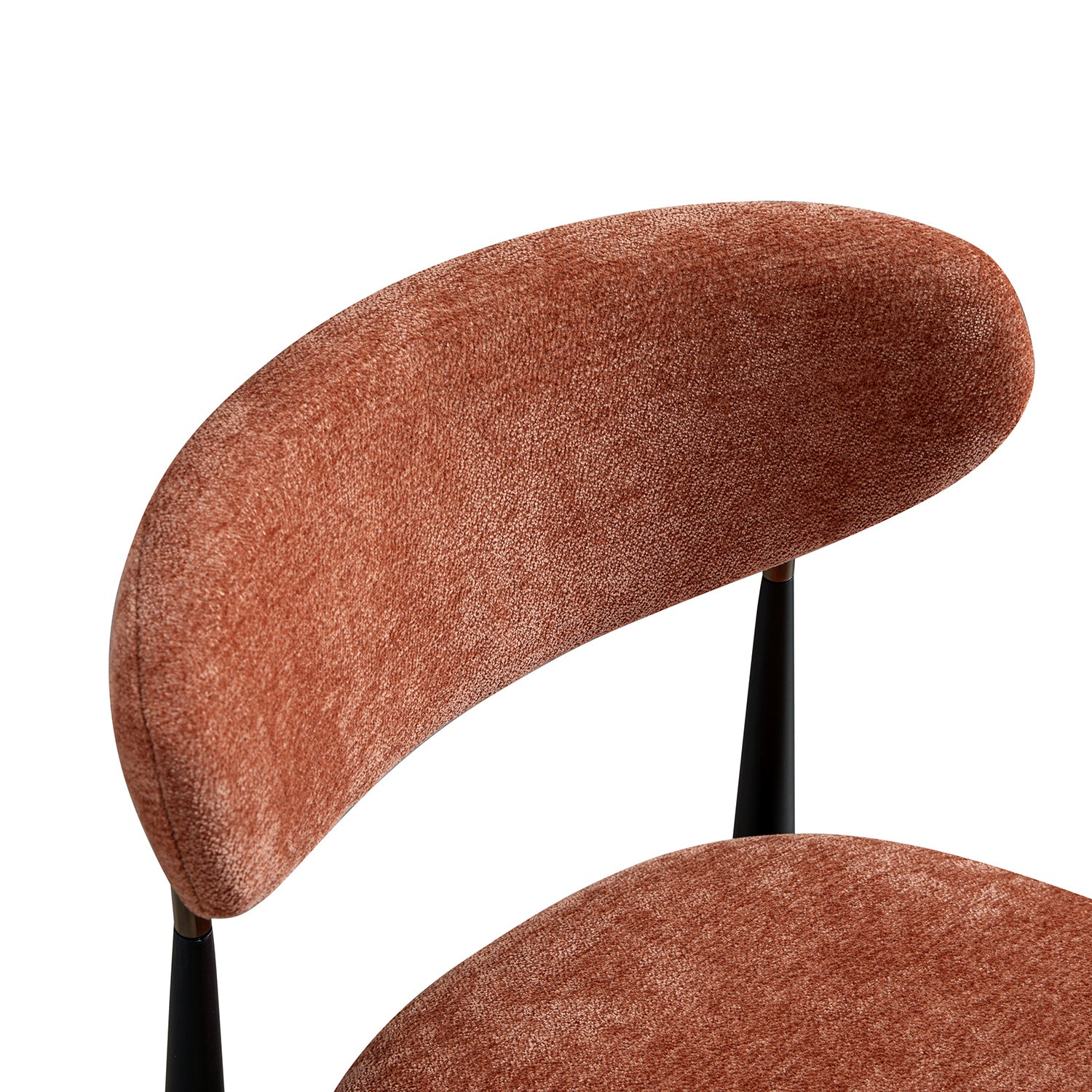 Dagmar Set of 2 Dining Chairs, Rust Chenille | Black Frame - Image 14