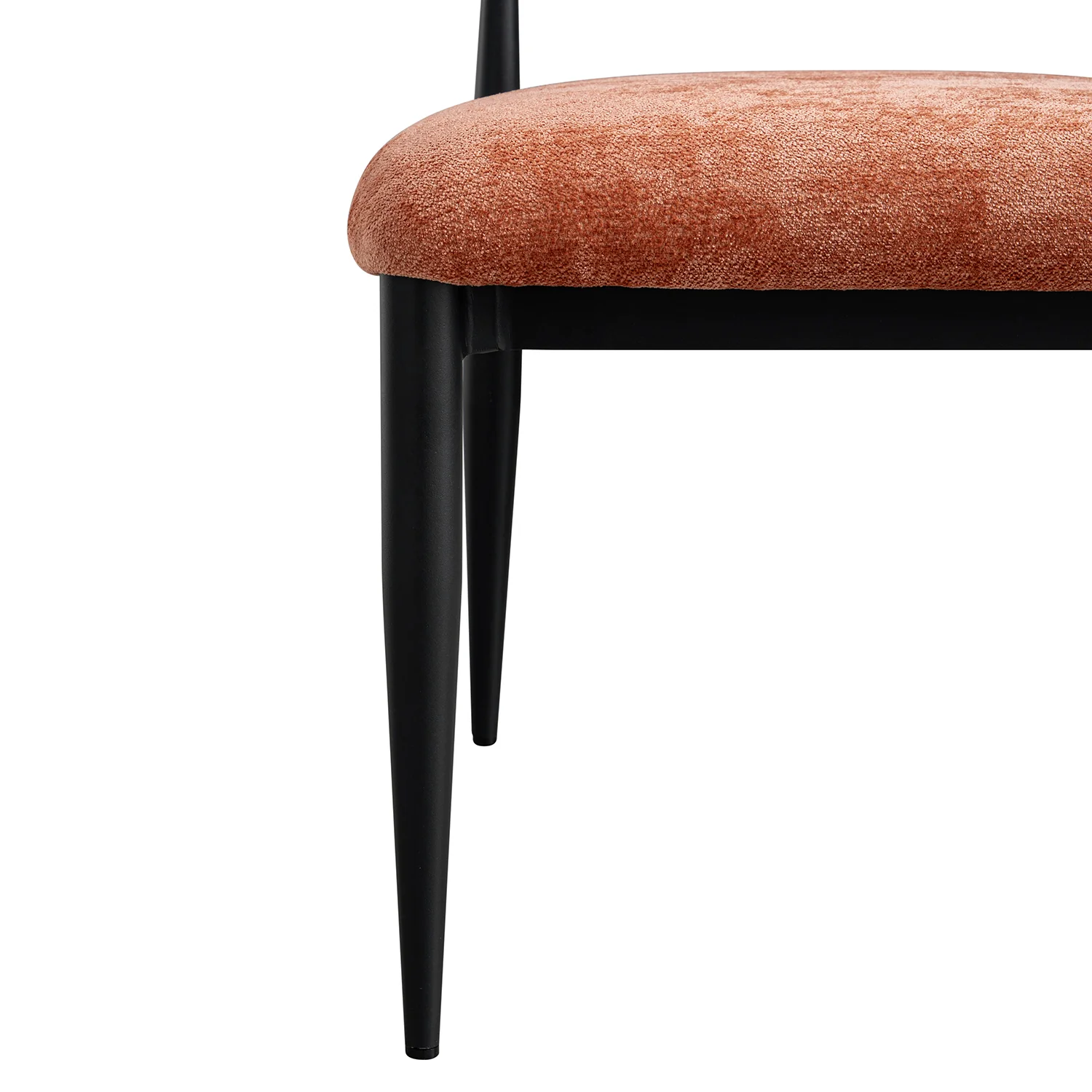 Dagmar Set of 2 Dining Chairs, Rust Chenille | Black Frame - Image 17
