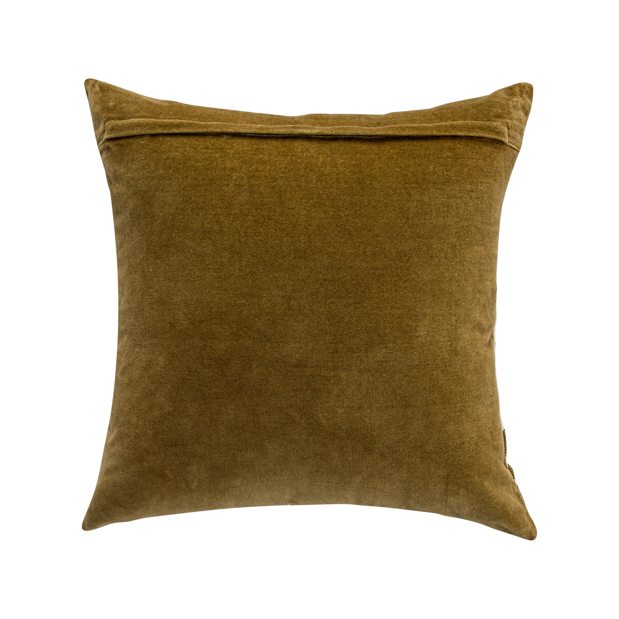 Damask Moss Green Wool Embroidered Cushion - Image 2