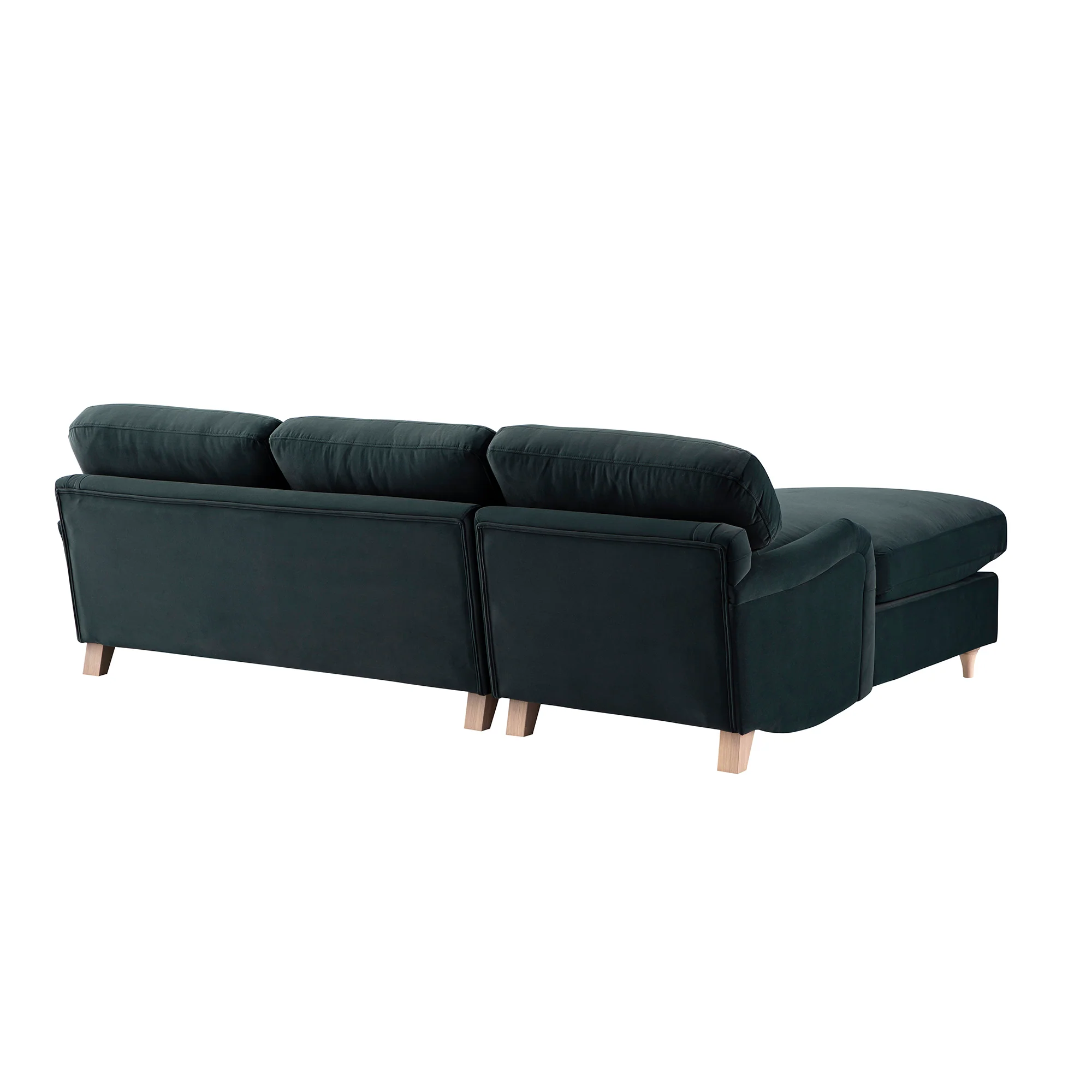 Daphnis Aegean Blue Velvet Sofa Bed, Grande Chaise Left Hand Facing - Image 18