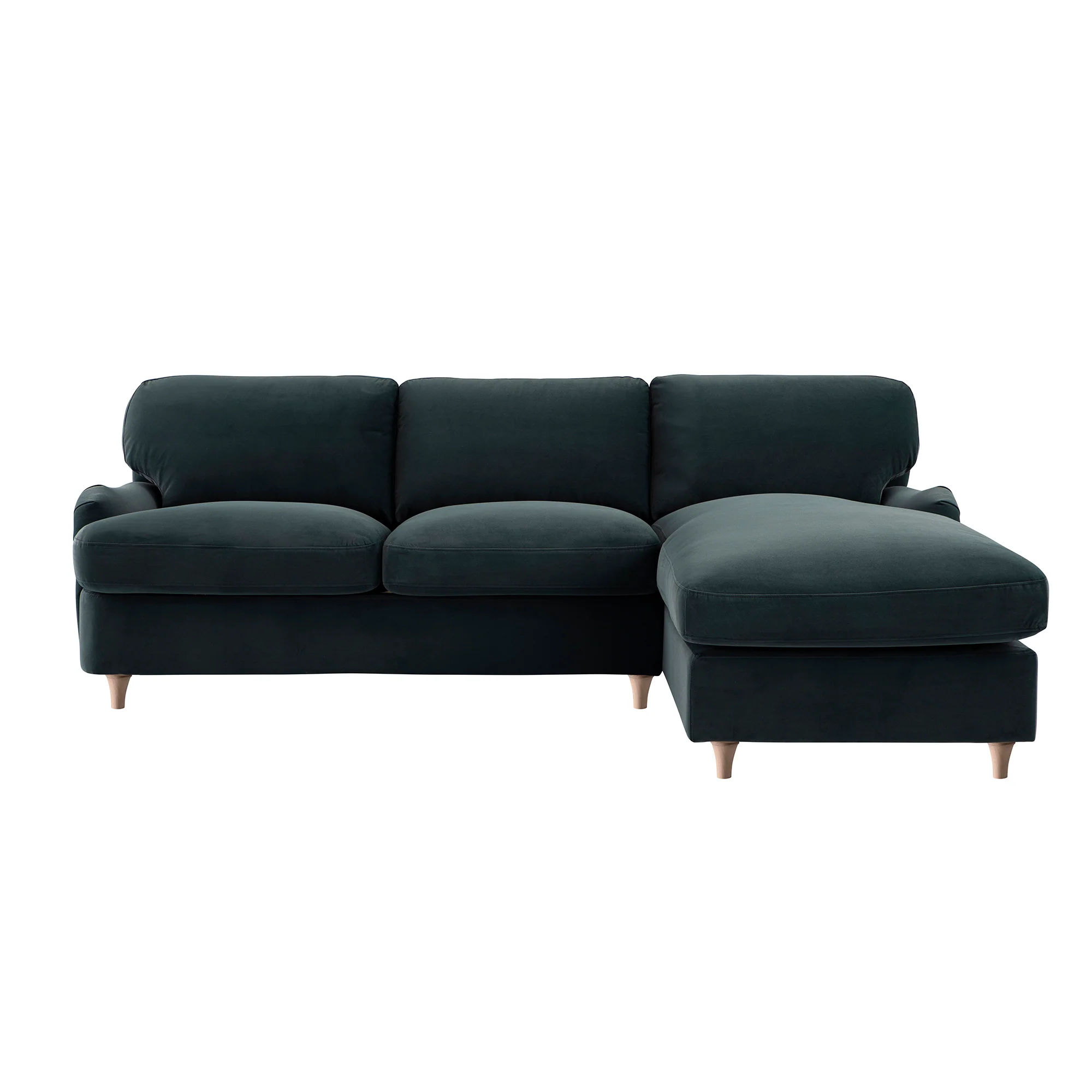 Daphnis Aegean Blue Velvet Sofa Bed, Grande Chaise Right Hand Facing - Image 13