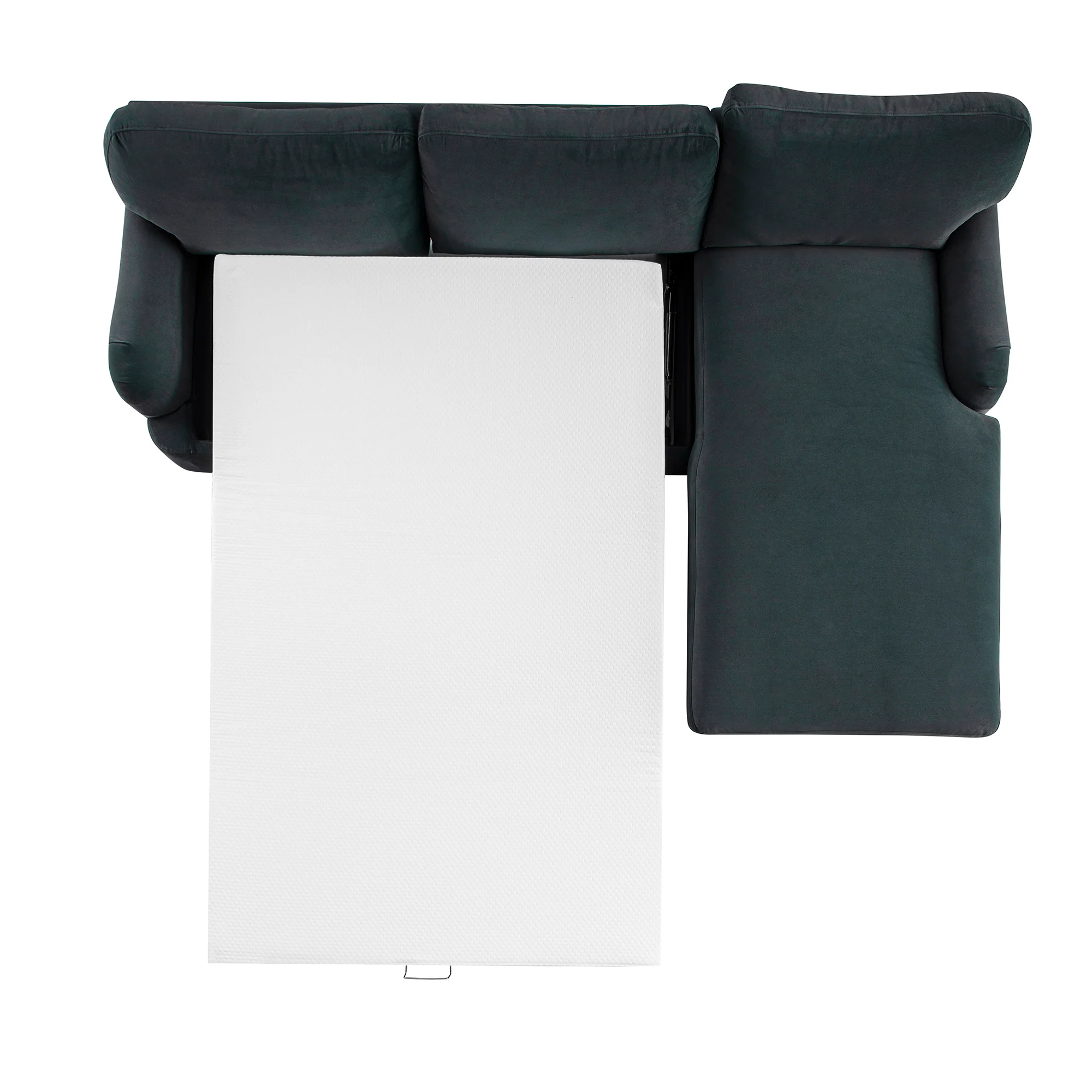 Daphnis Aegean Blue Velvet Sofa Bed, Grande Chaise Right Hand Facing - Image 14