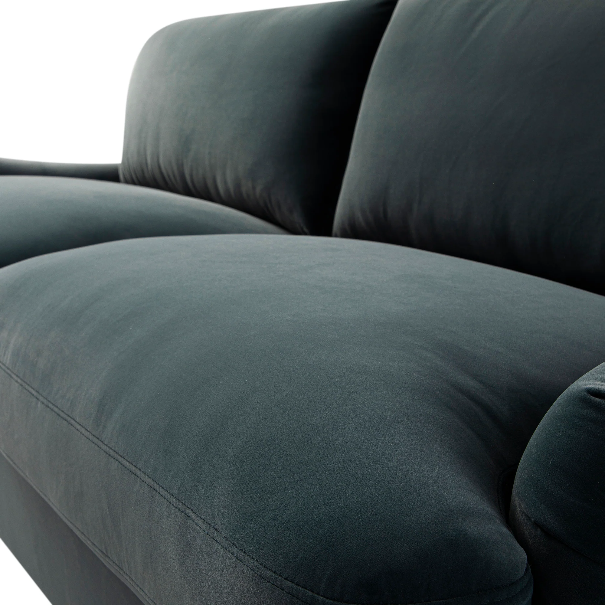 Daphnis Aegean Blue Velvet Sofa Bed, Large 3-Seater - Image 17