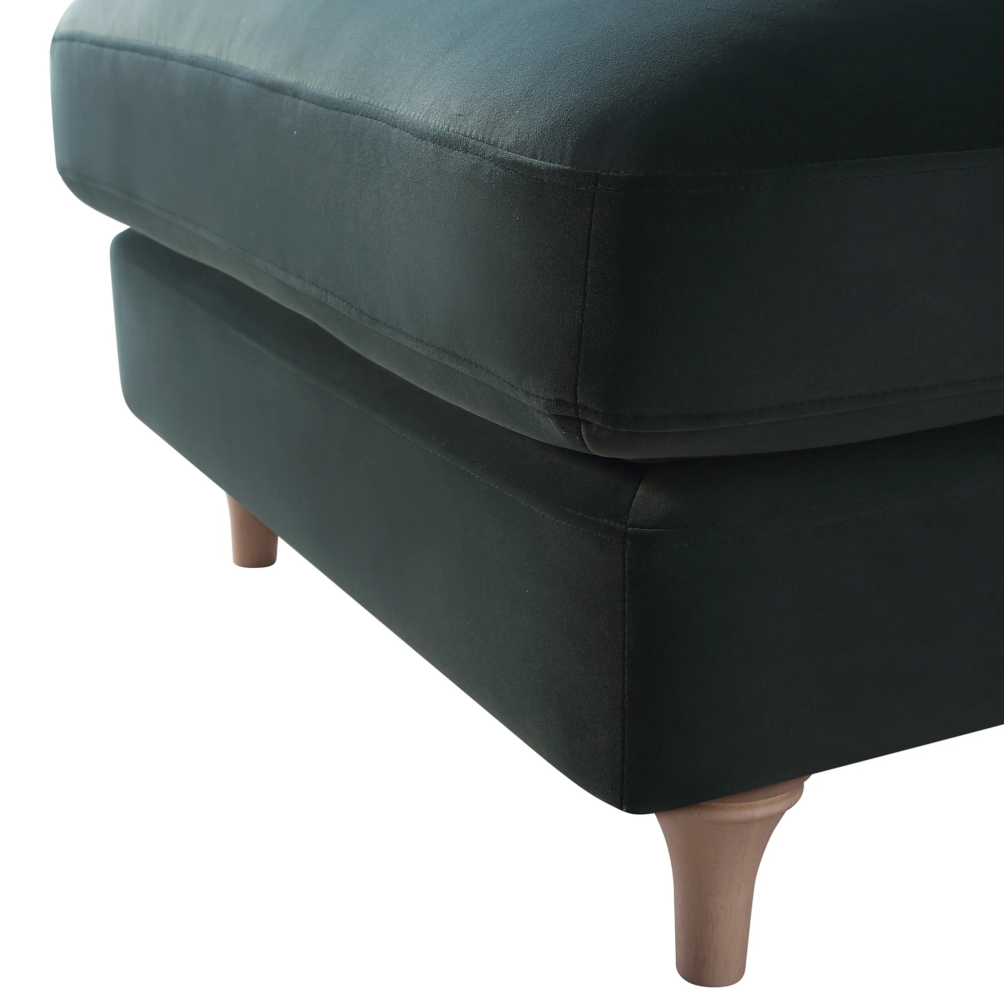 Daphnis Aegean Blue Velvet Sofa, Footstool - Image 10