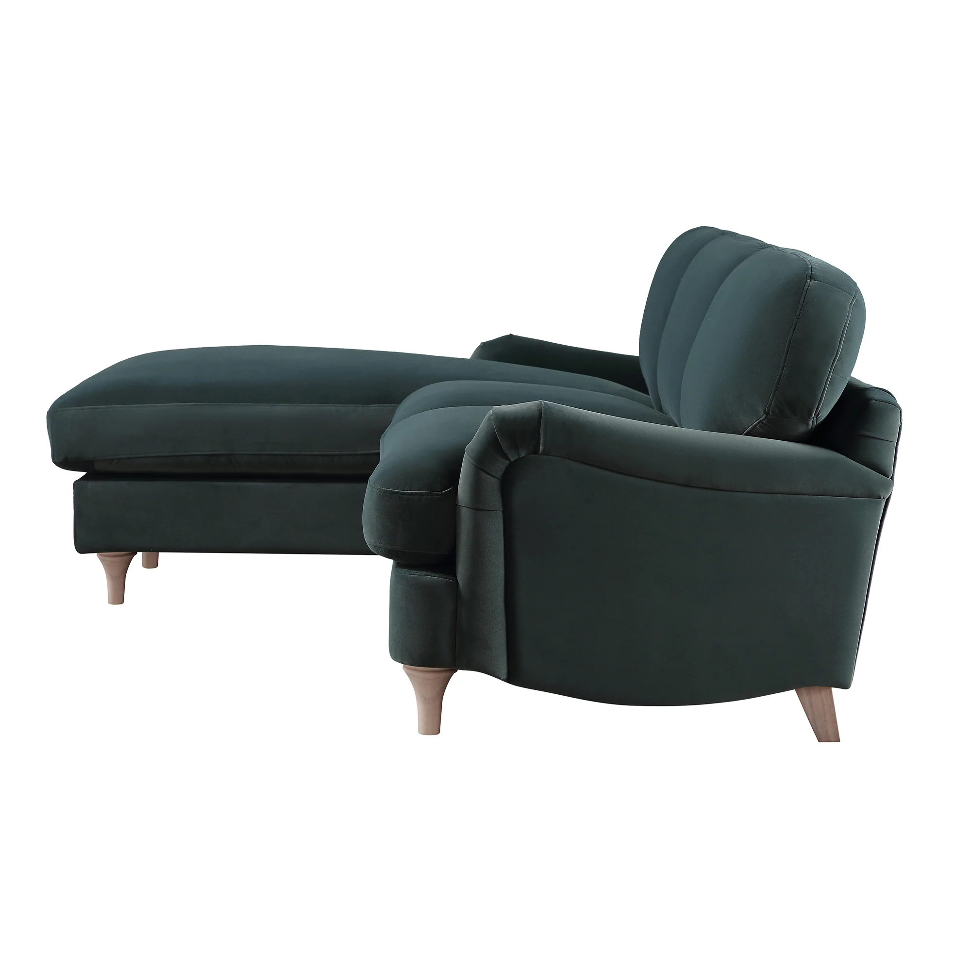 Daphnis Aegean Blue Velvet Sofa, Grande Chaise Sofa Left Hand Facing - Image 10