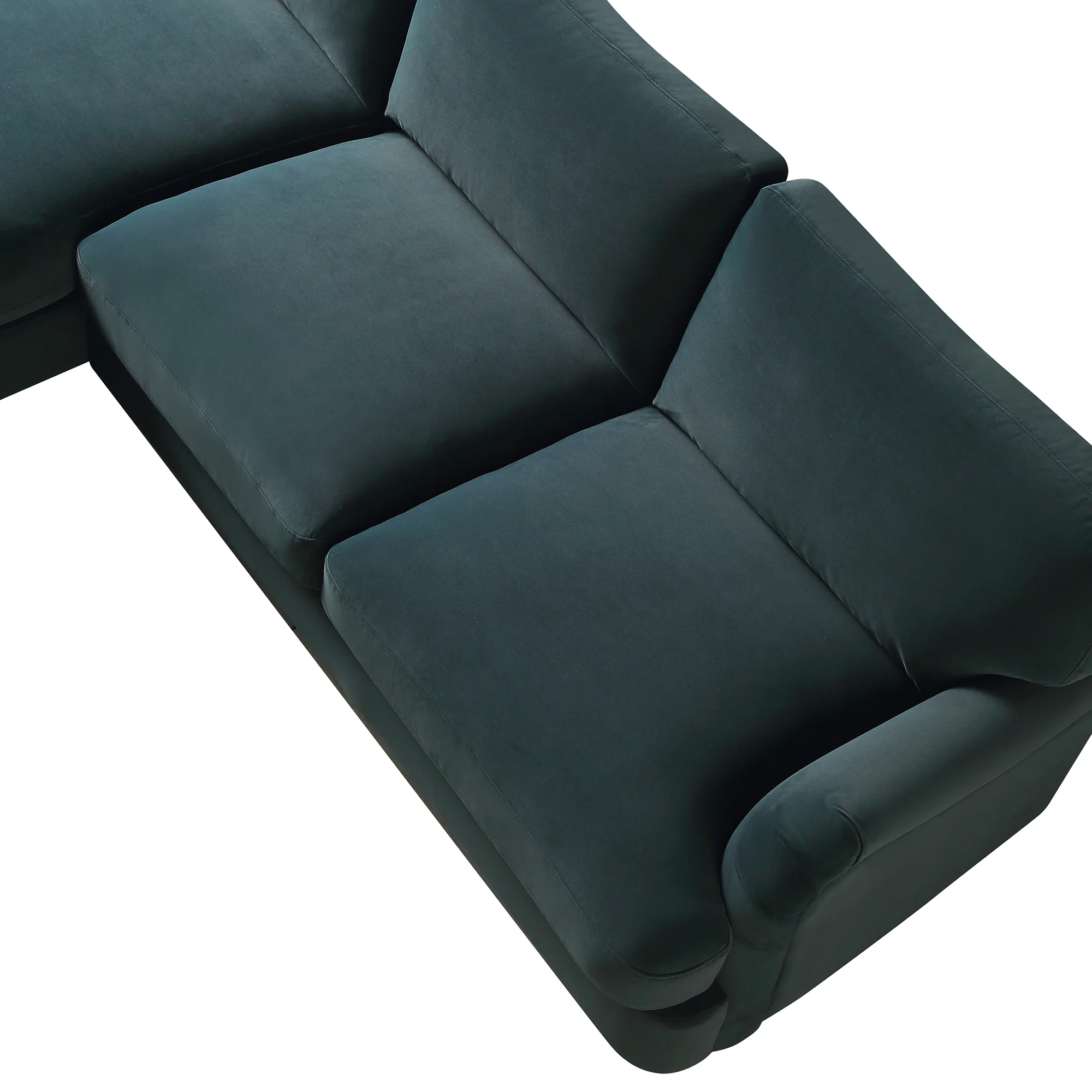 Daphnis Aegean Blue Velvet Sofa, Grande Chaise Sofa Left Hand Facing - Image 13