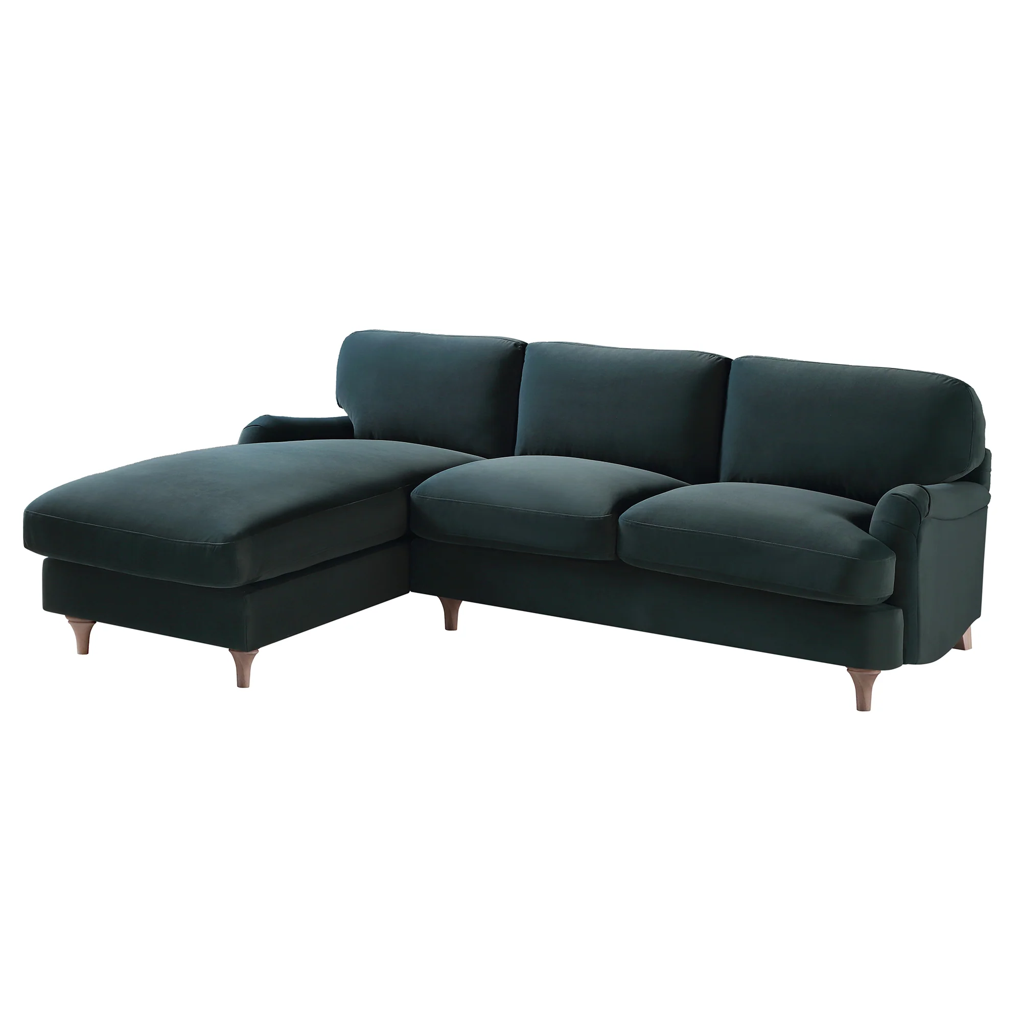 Daphnis Aegean Blue Velvet Sofa, Grande Chaise Sofa Left Hand Facing - Image 6
